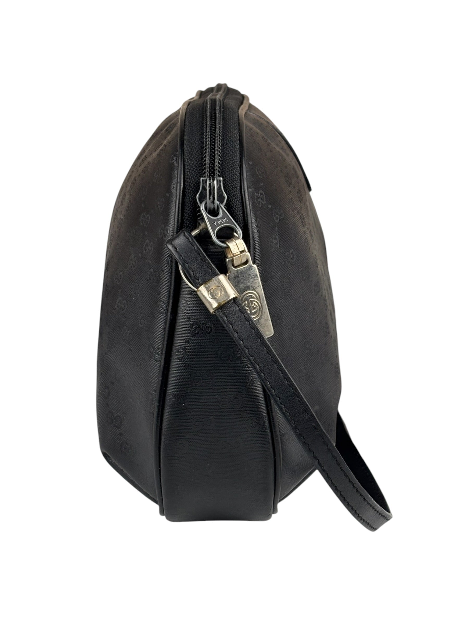 Gucci Vintage Micro GG Black Leather Shoulder Bag