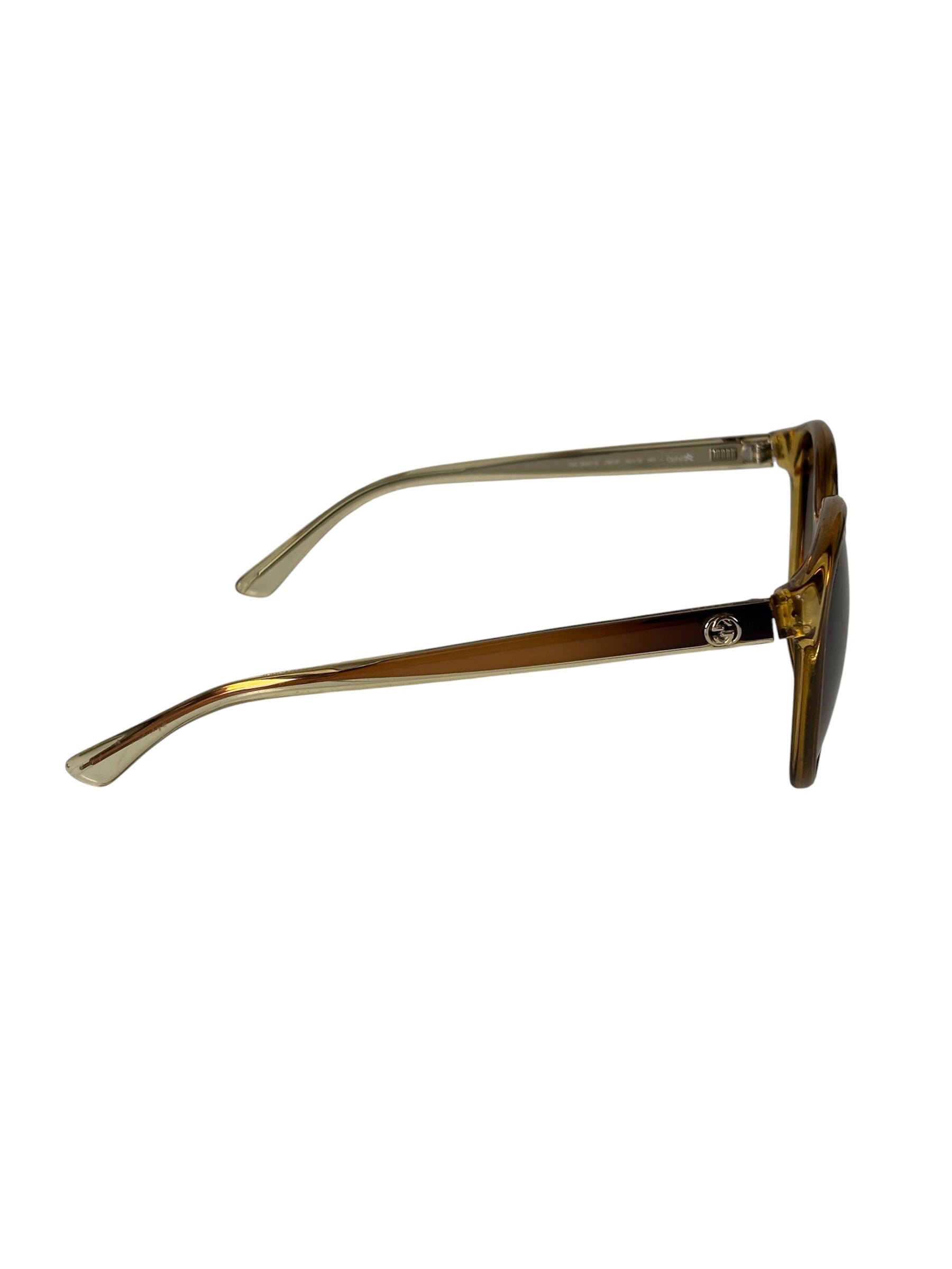 Gucci Brown Translucent GG3697/S Round-To-Oval Sunglasses