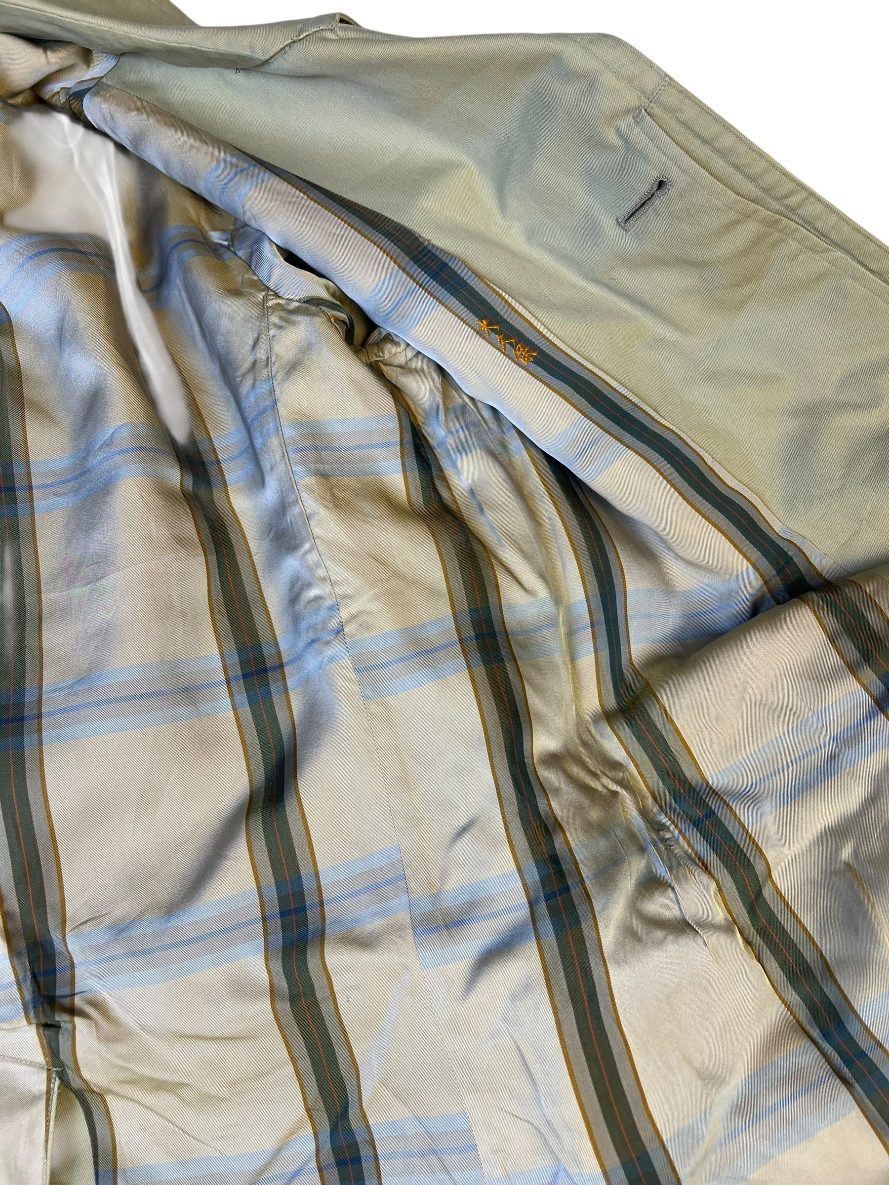 Burberry Vintage Khaki Plaid Lined Coat