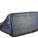 Coach Leather Shoulder Bag Navy/White
