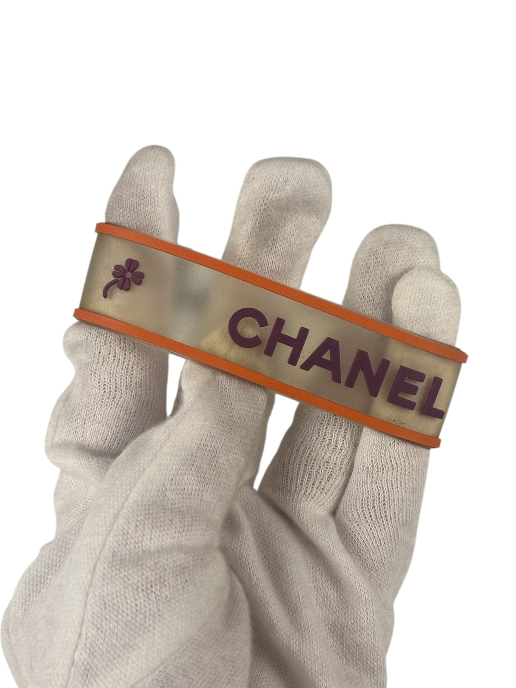 Chanel Vintage Rubber Logo Bracelet