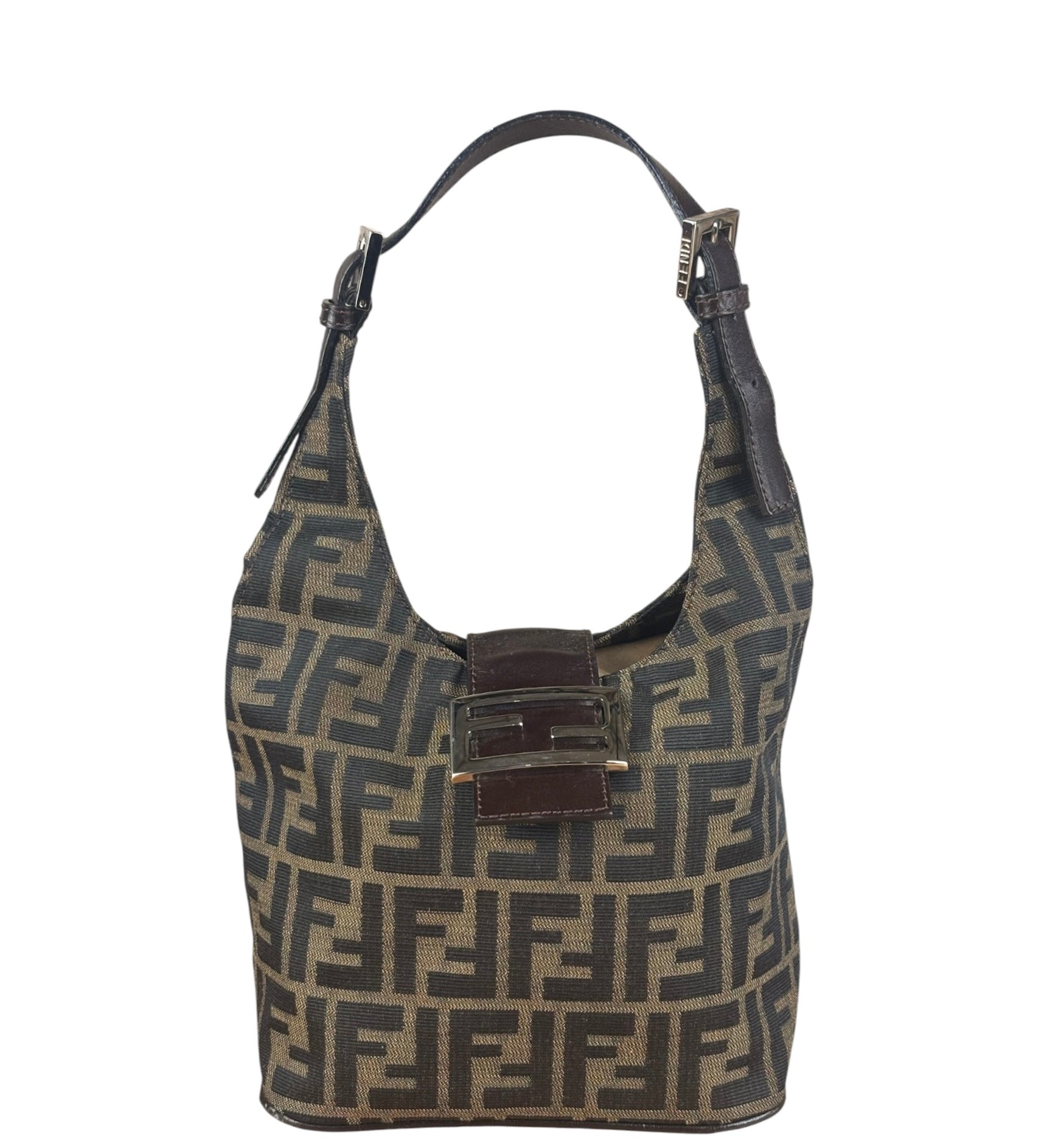 Fendi Zucca FF Mamma Baguette Shoulder Bag