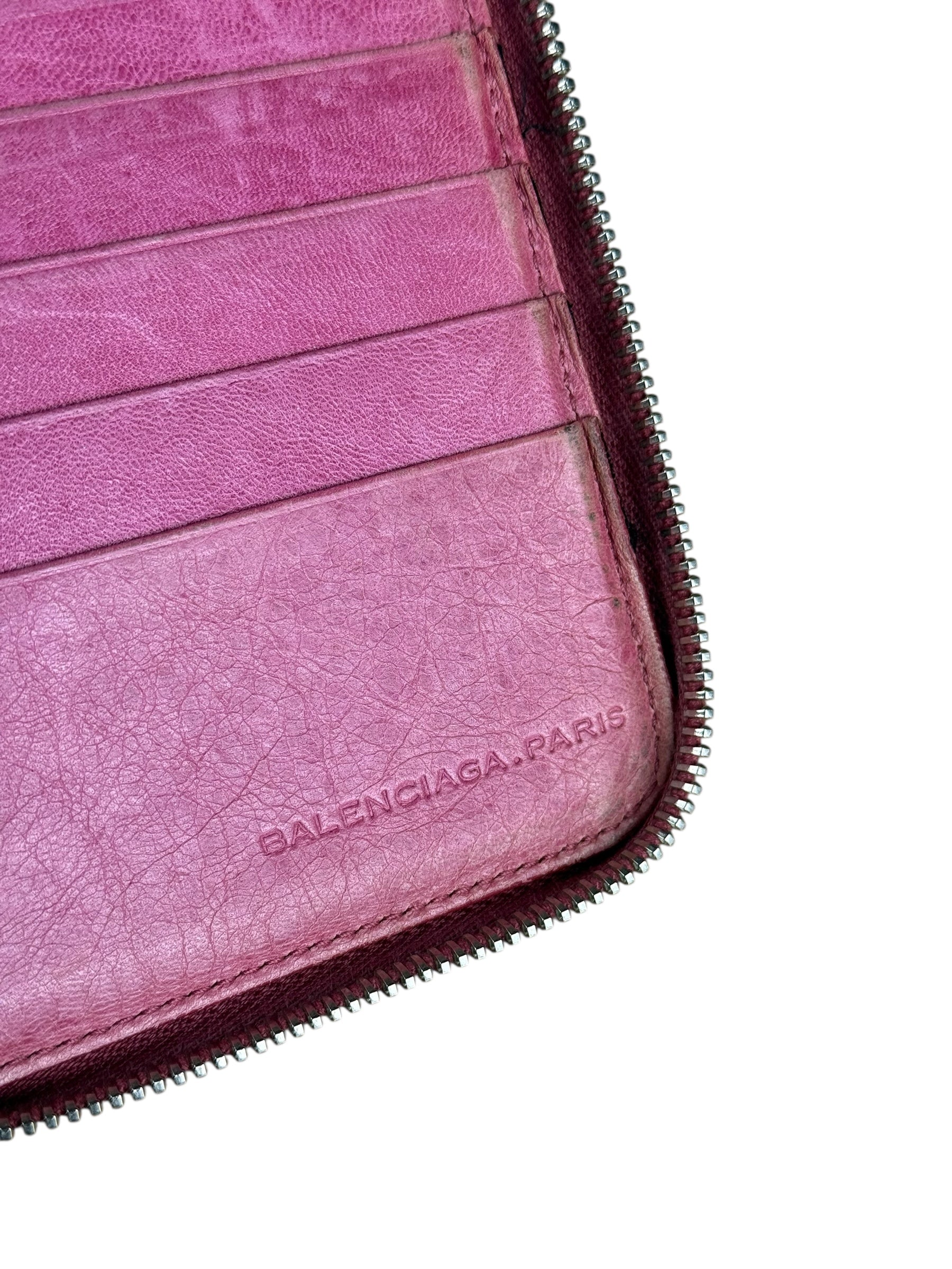 Balenciaga Vintage Pink Le Agneau Long Wallet