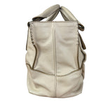Celine Vintage Ivory Leather Boogie Handbag