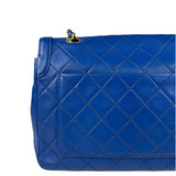 Chanel Vintage Blue Lambskin Flap Bag 1989