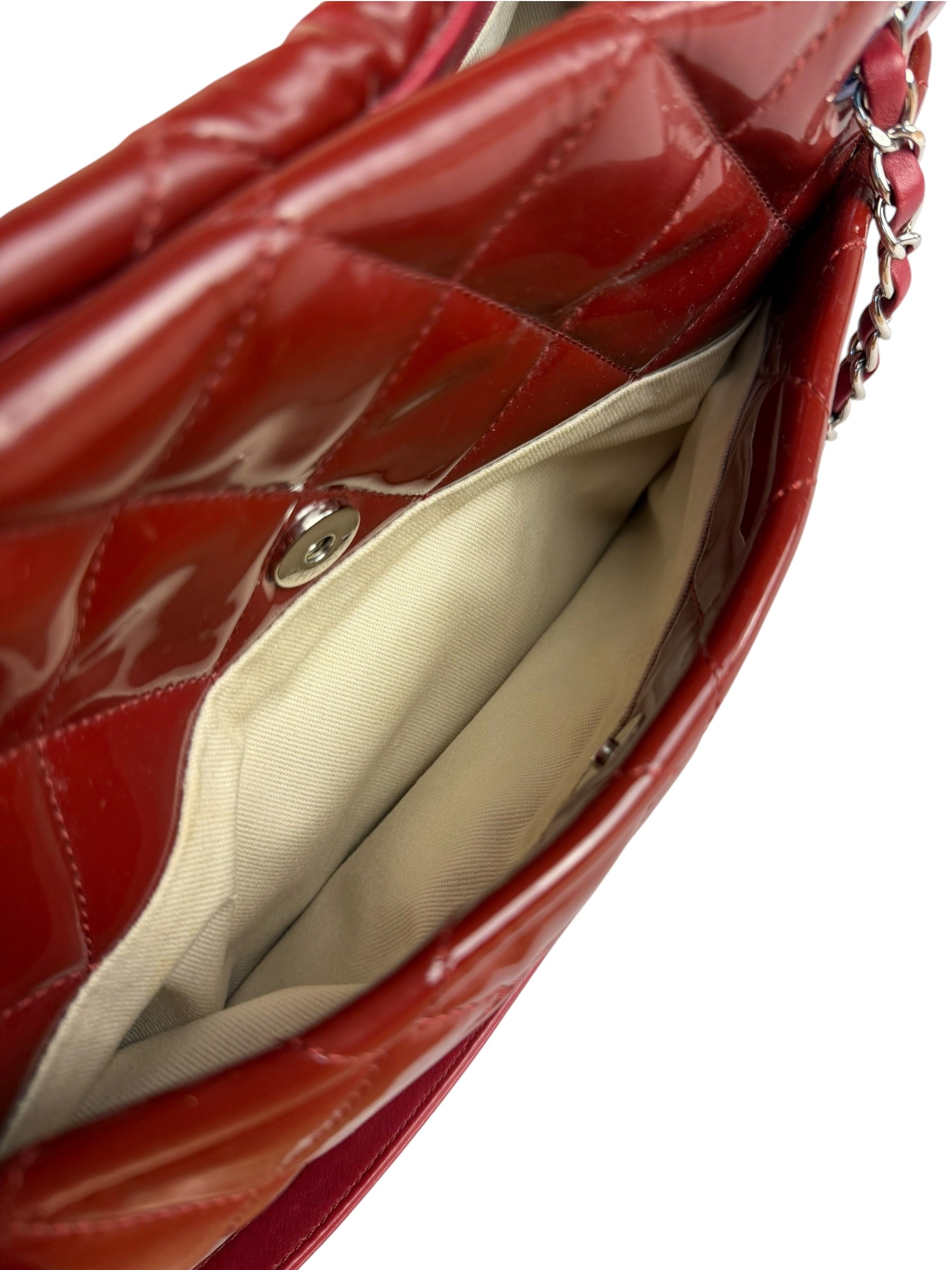 Chanel Patent Red Quilted S Shopper Tote 2013