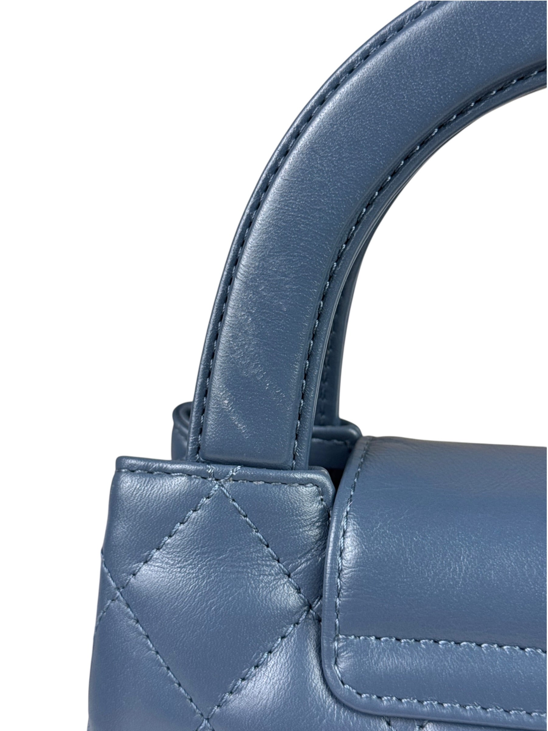 Chanel Blue Quilted Calfskin Nano Kelly Shopper Two-Way Bag 2023