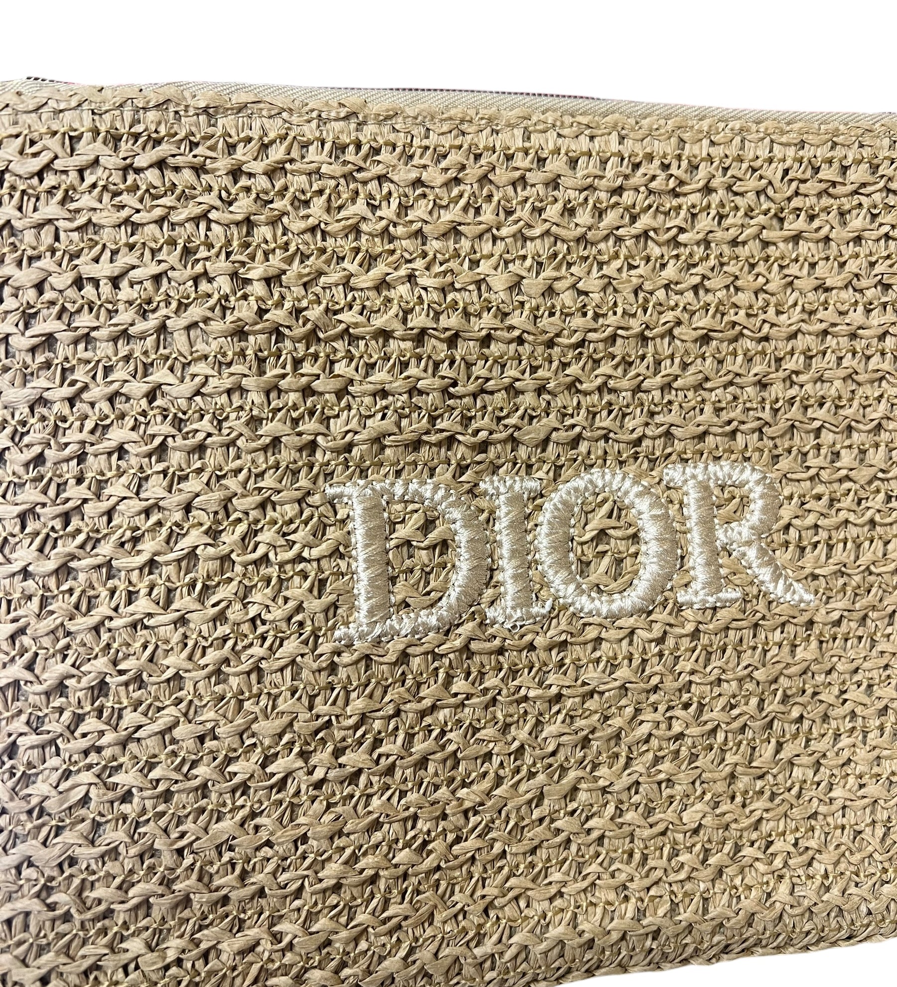 Christian Dior Beauty Raffia Woven Pouch