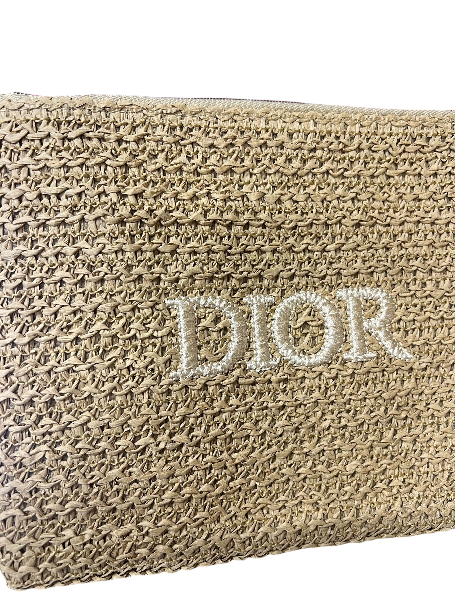 Christian Dior Beauty Raffia Woven Pouch