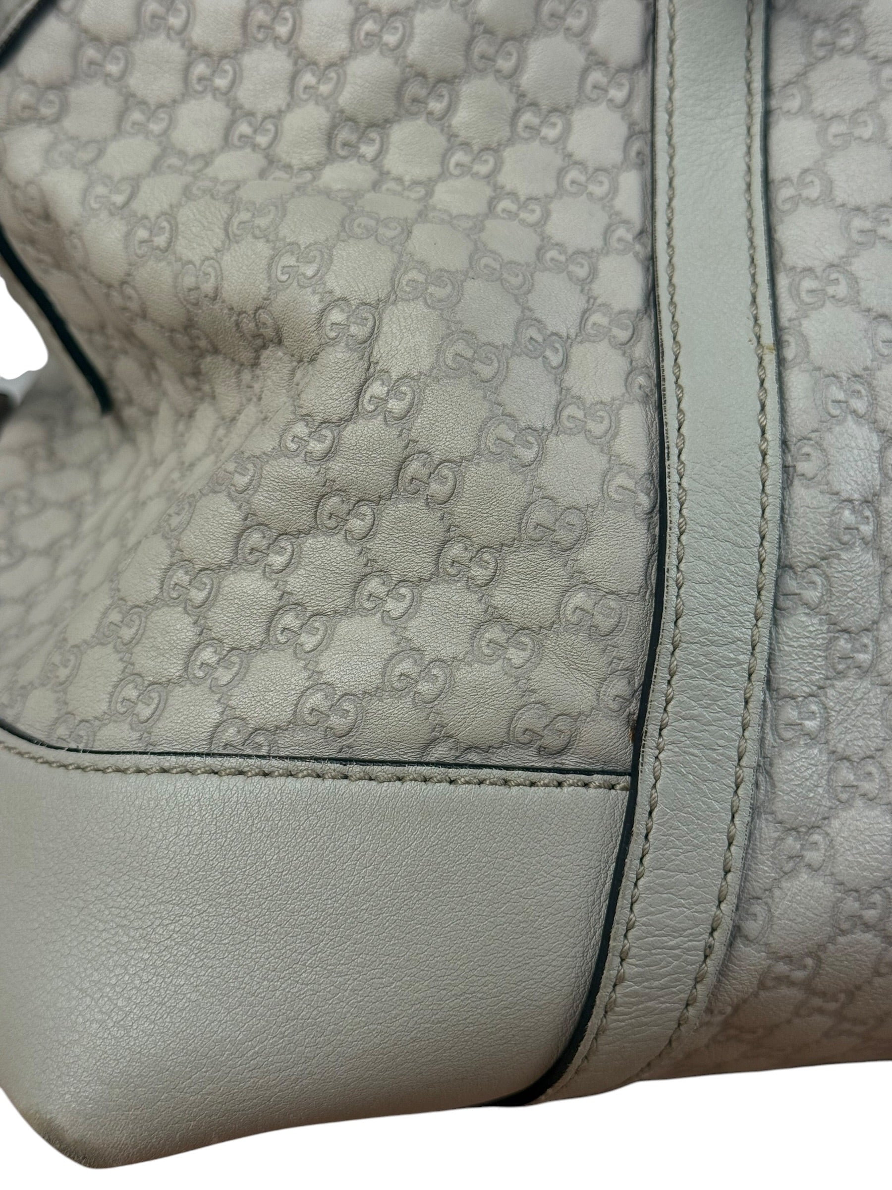 Gucci Vintage Beige Leather GG 2Way Bag
