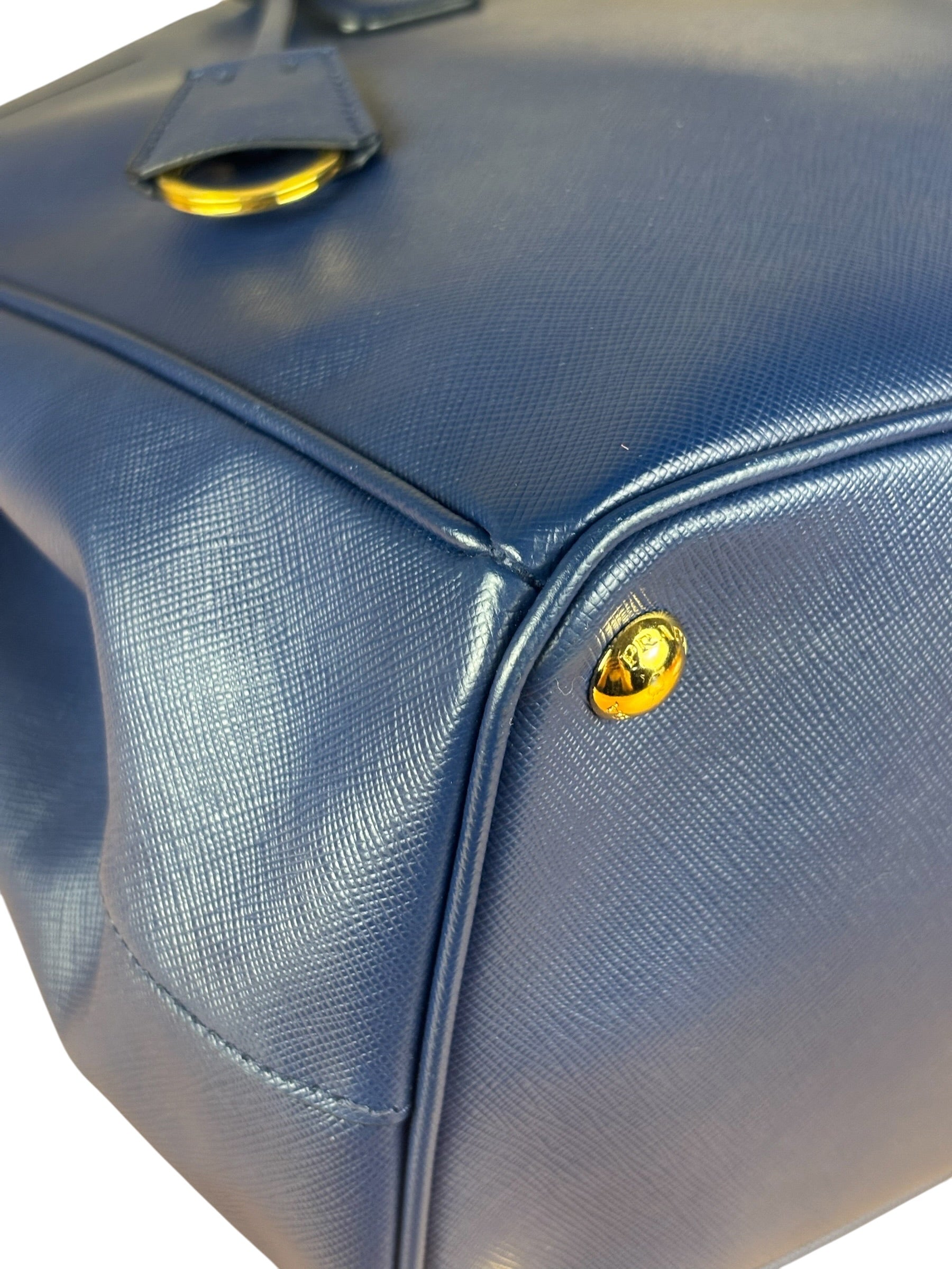 Prada Blue Galleria Saffiano Leather Tote