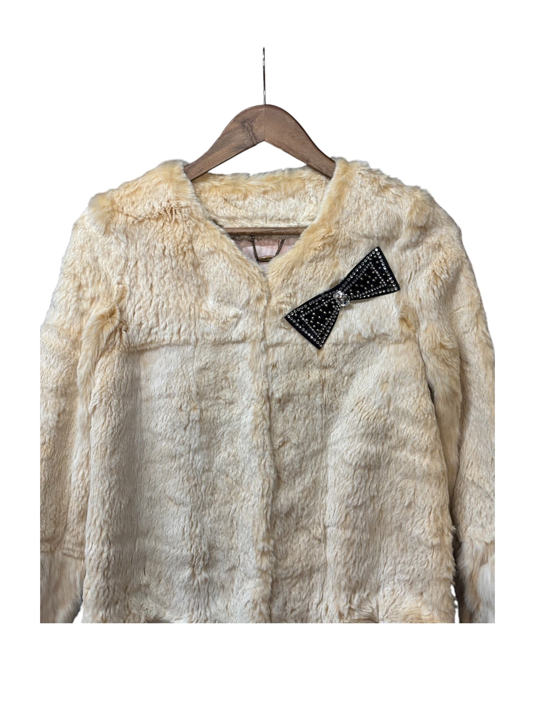 Language Vintage Rabbit Fur Coat