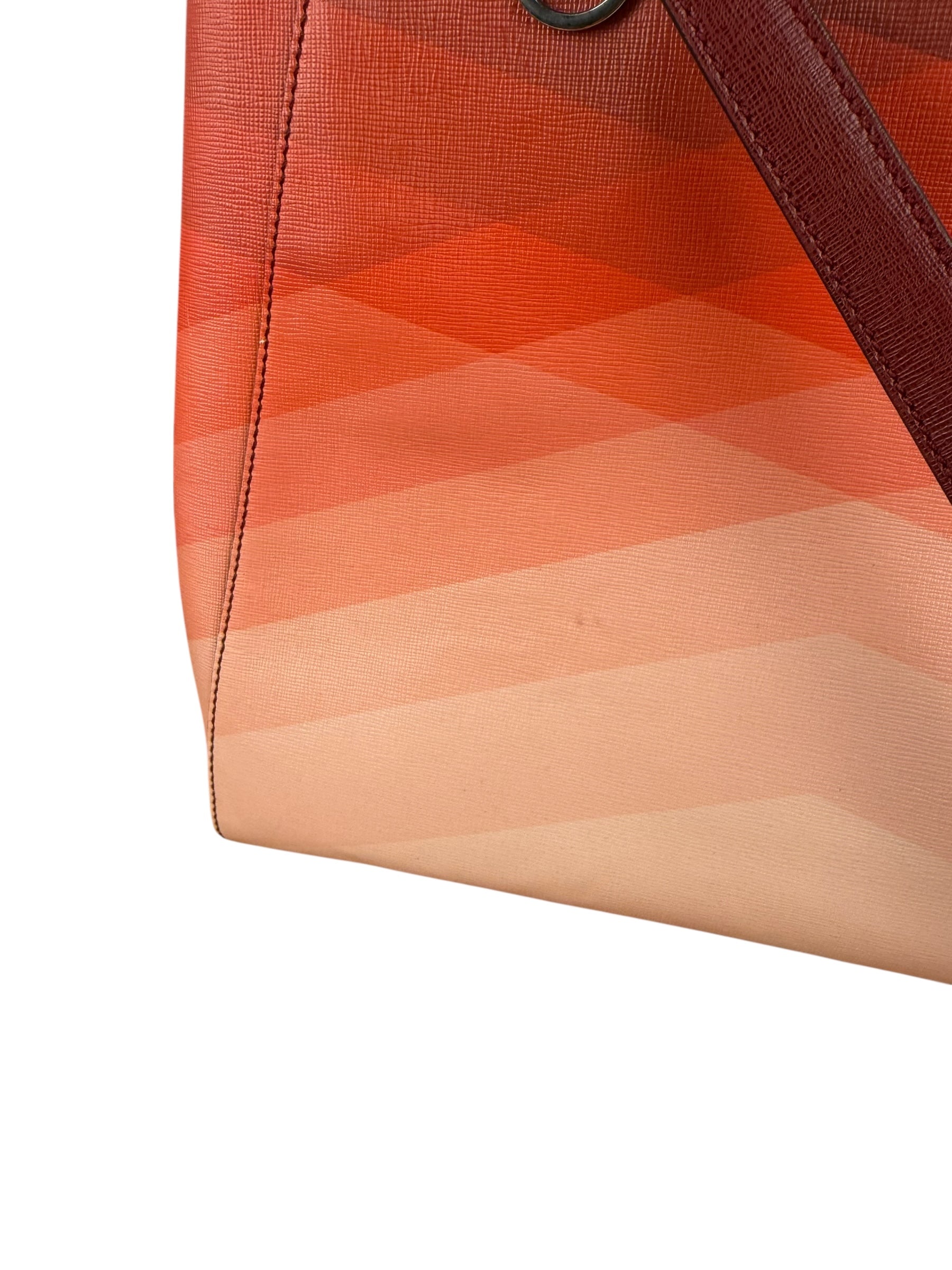 Fendi 2Jours Red Geometric Medium Tote