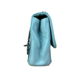Chanel CC Two-Toned Blue Leather Flap Bag 2014