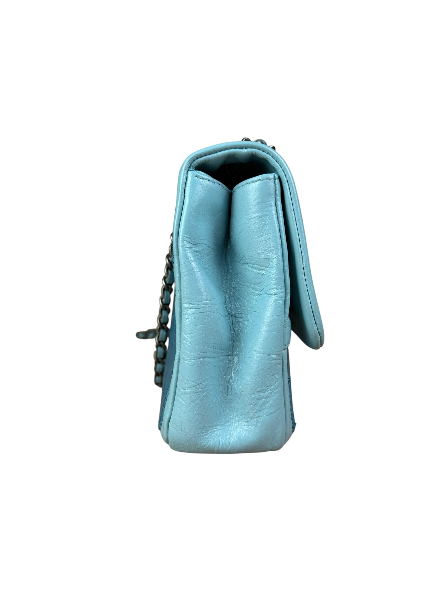 Chanel CC Two-Toned Blue Leather Flap Bag 2014