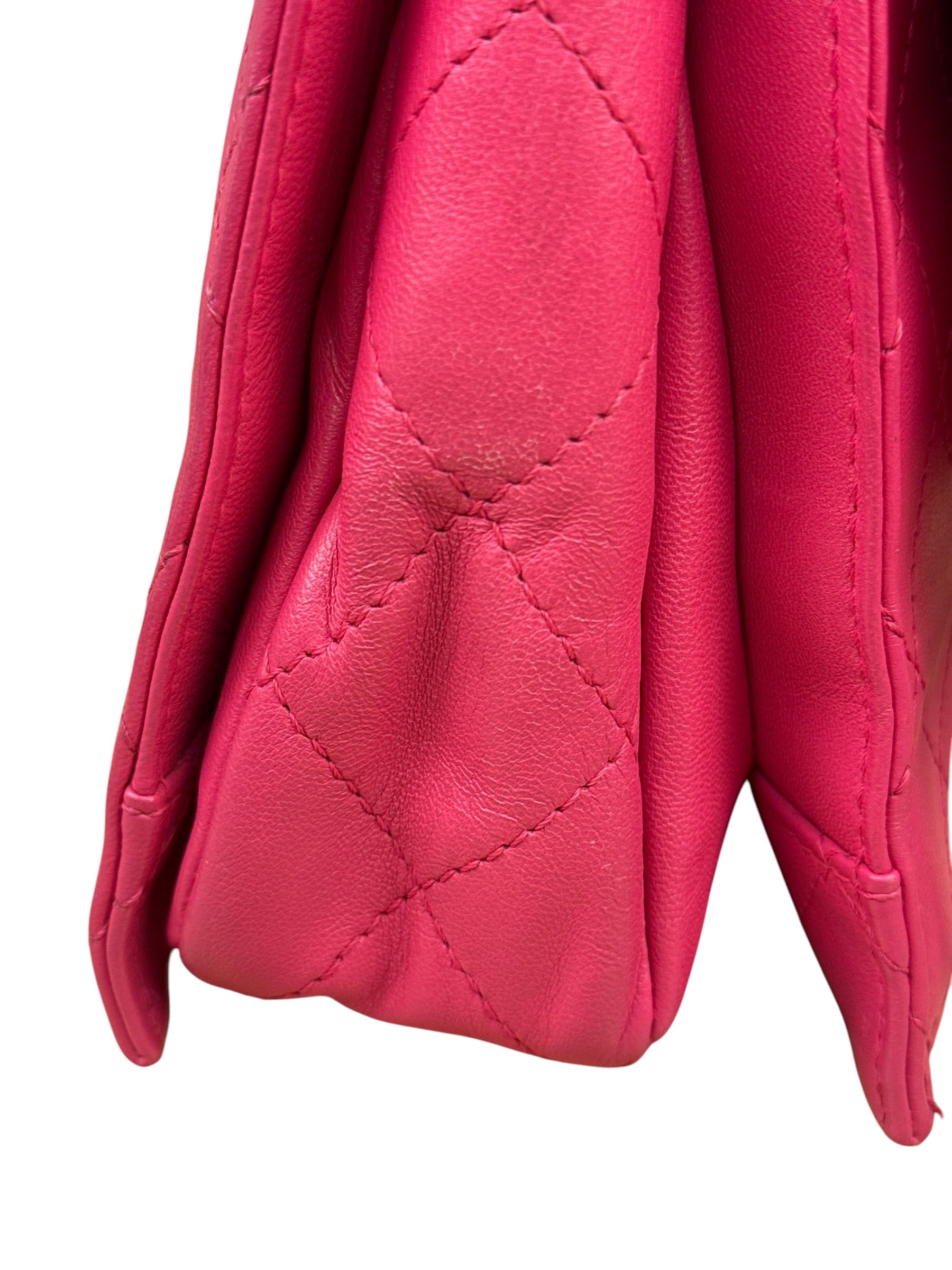 Chanel Pink Quilted Leather Accordion Flap Bag 2014
