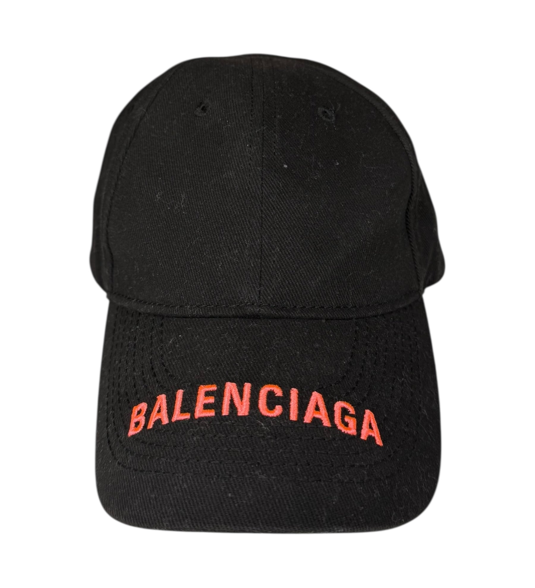 Balenciaga Black Neon Pink Logo Cap