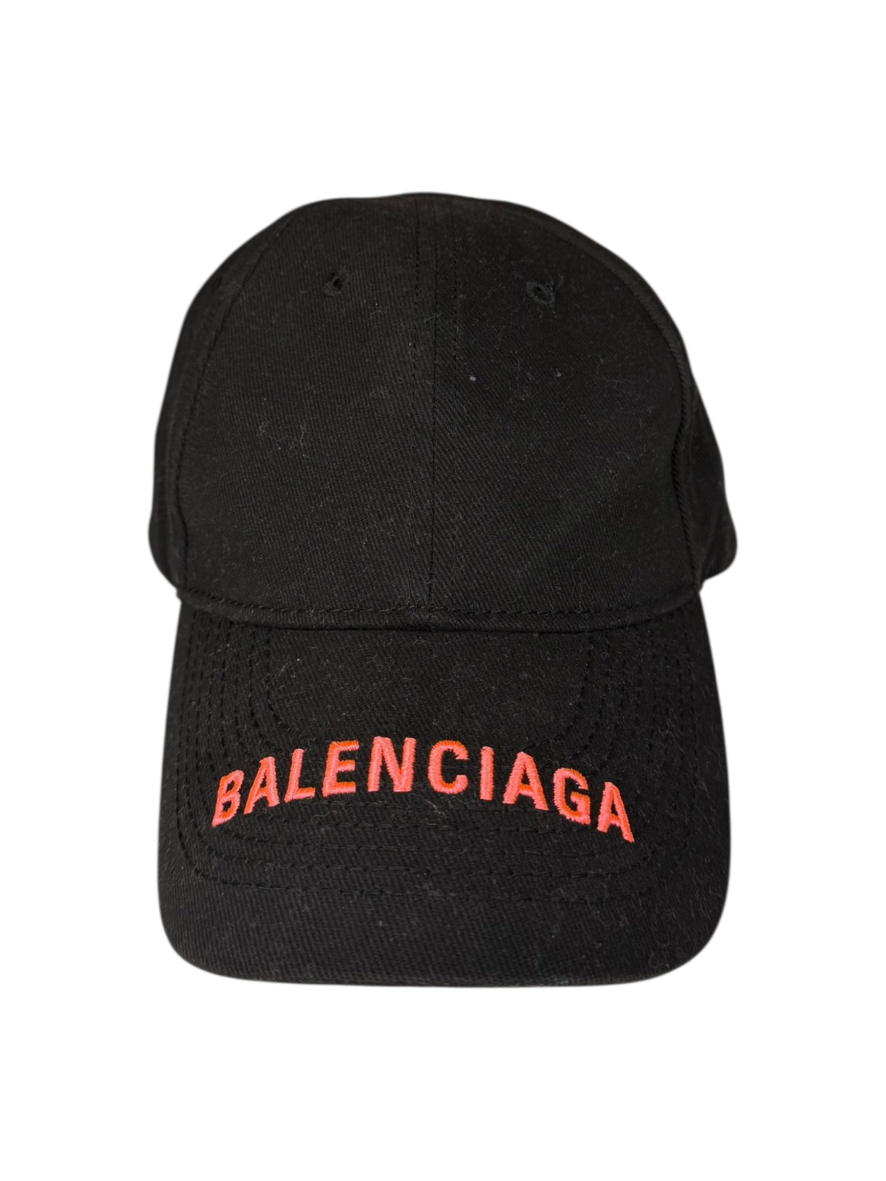 Balenciaga Black Neon Pink Logo Cap