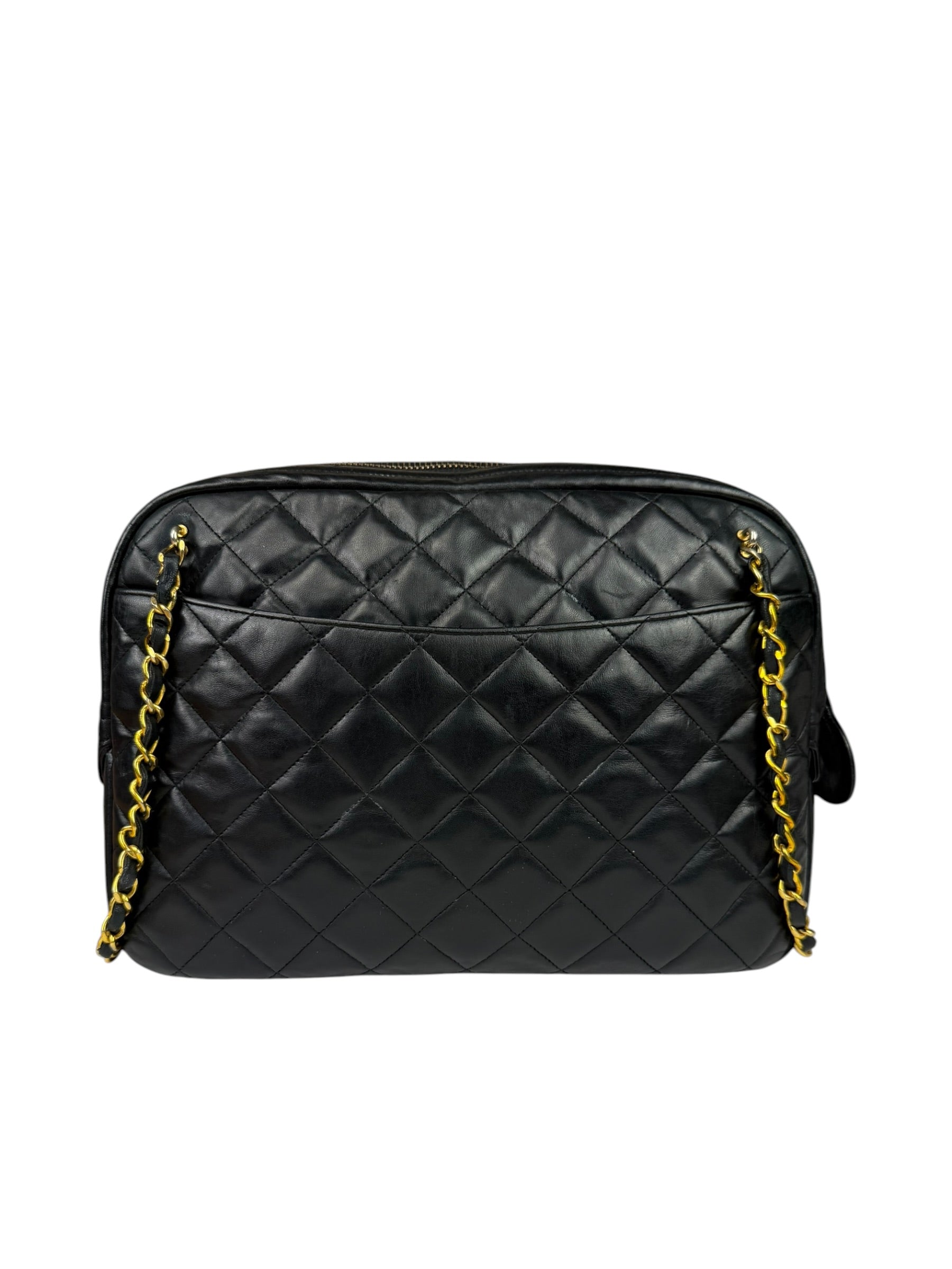 Chanel Black Quilted Lambskin Camera Bag 1989