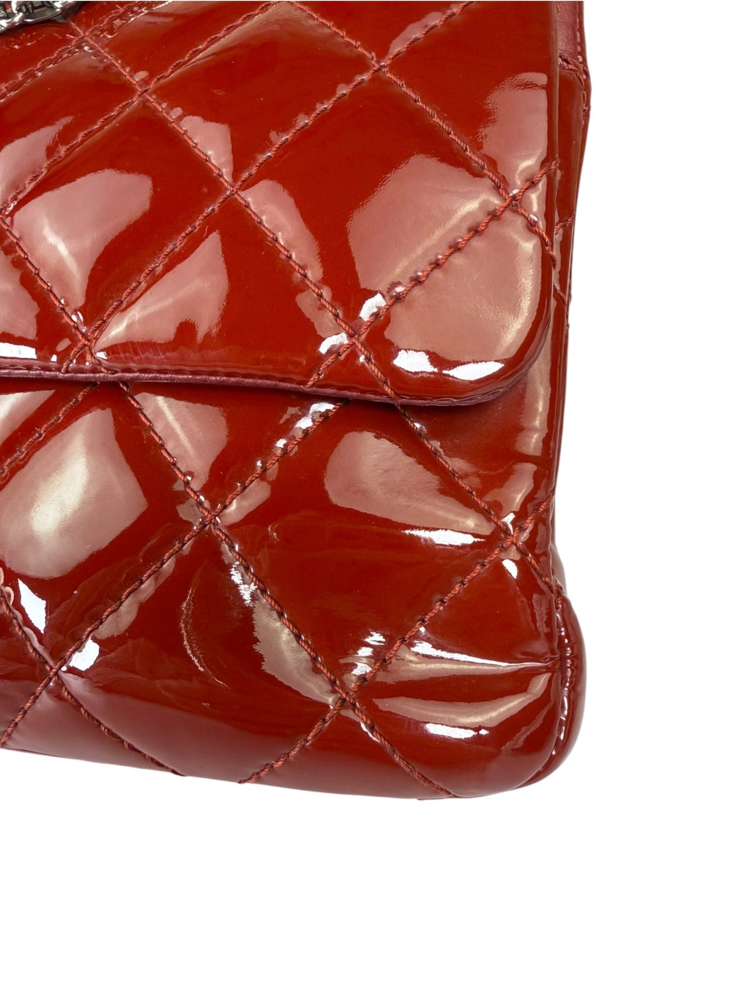 Chanel Red Patent  Quilted Double 2.55 Flap 2009
