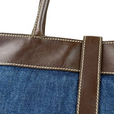 Chanel Denim CC Leather Lined Tote Bag 2001