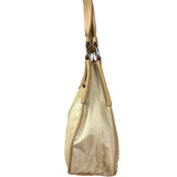 Prada Vintage Beige Nylon/Leather Logo Handbag