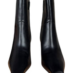 Gucci Black Leather Heel Boots