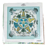 Hermes Floral Scarf Blue