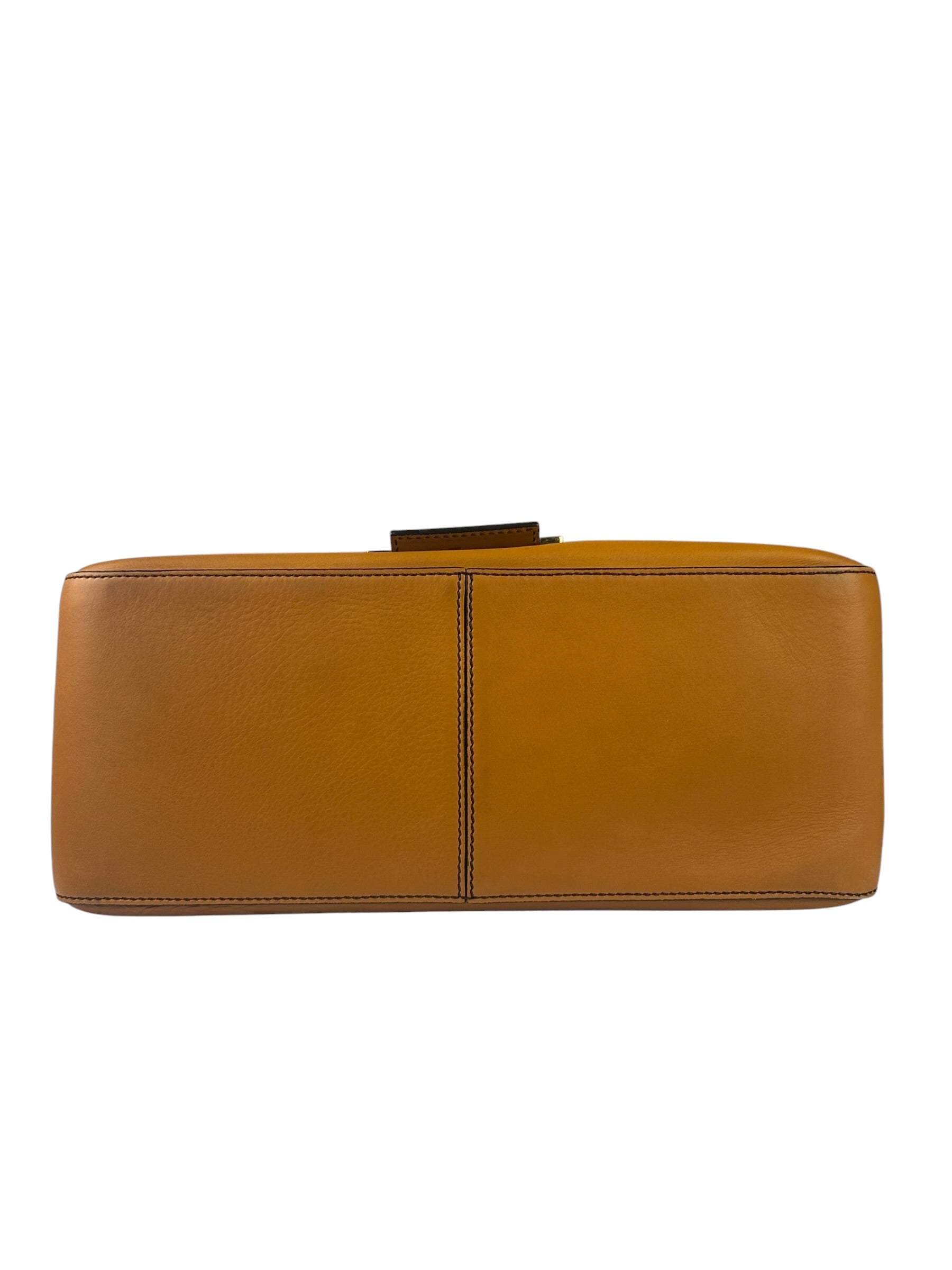 Fendi Brown Leather Mamma Foreever Flap Baguette