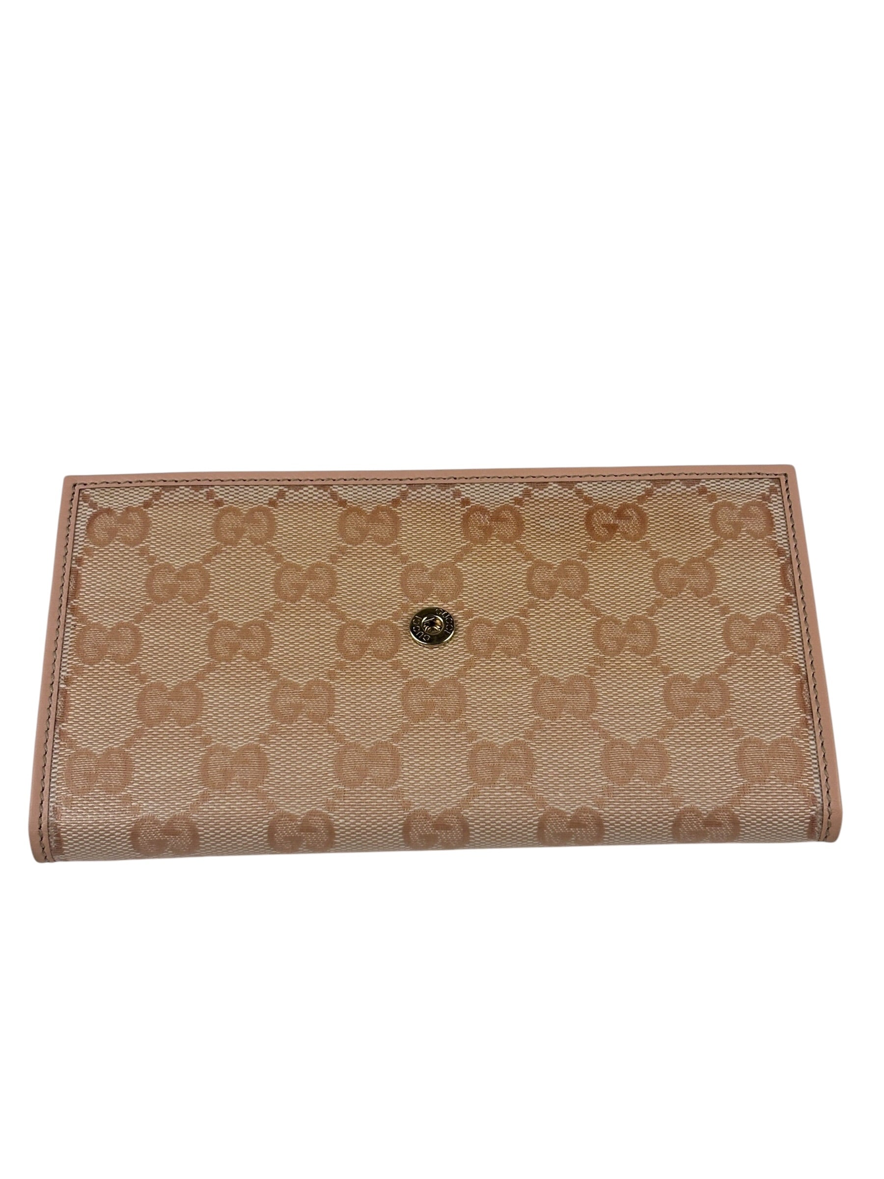 Gucci GG Pink Crystal Canvas Long Wallet