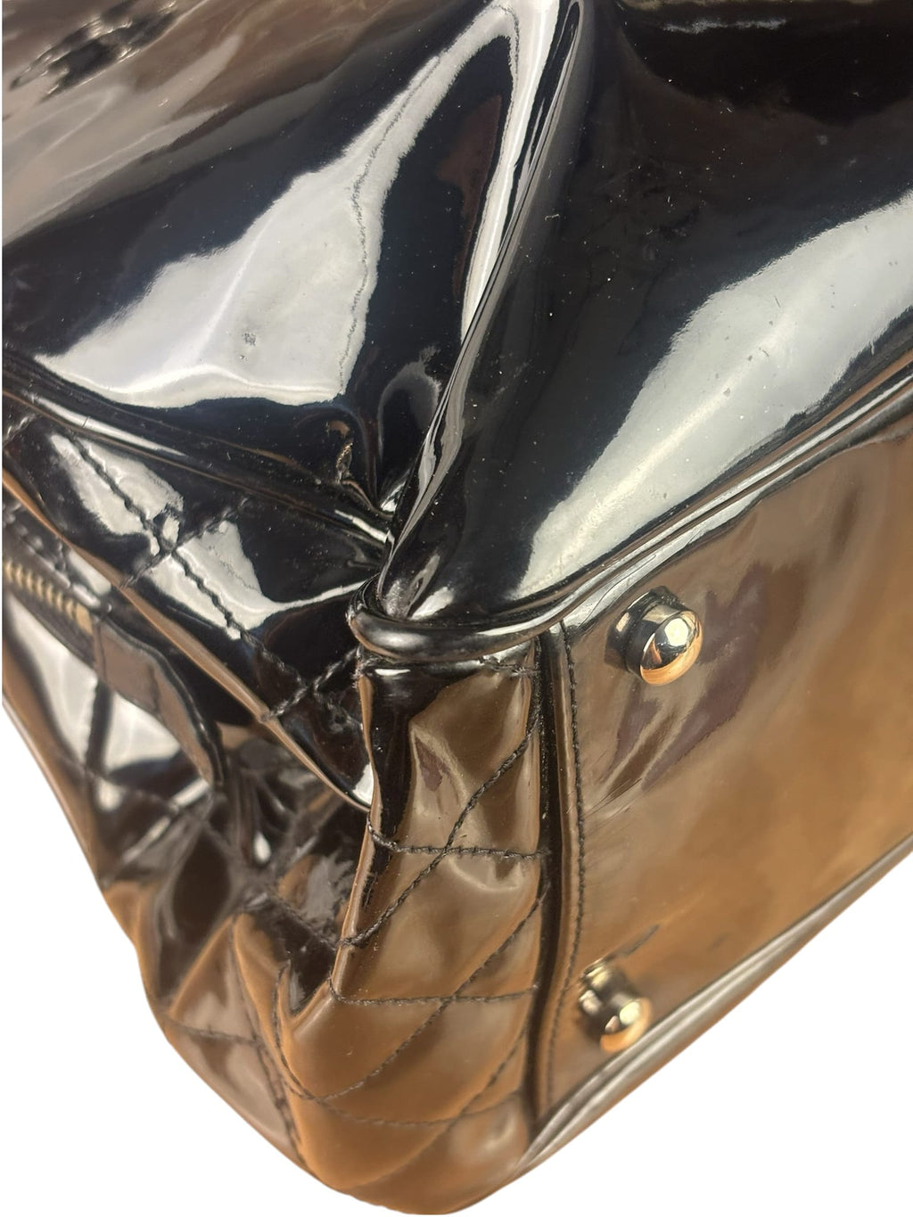 Chanel Black Patent Leather CC Paris -Venice Lipstick Tote 2009