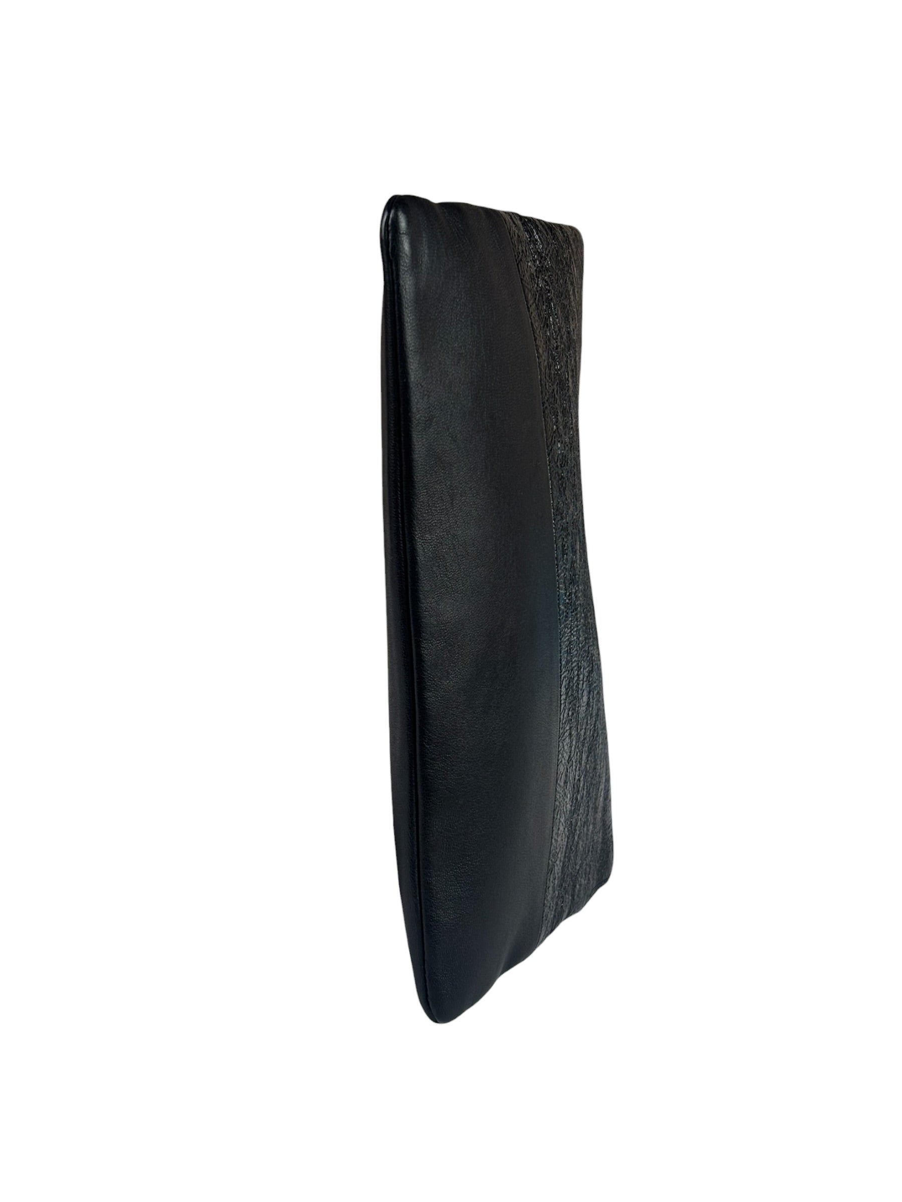 Celine Black Leather Solo Zipper Clutch