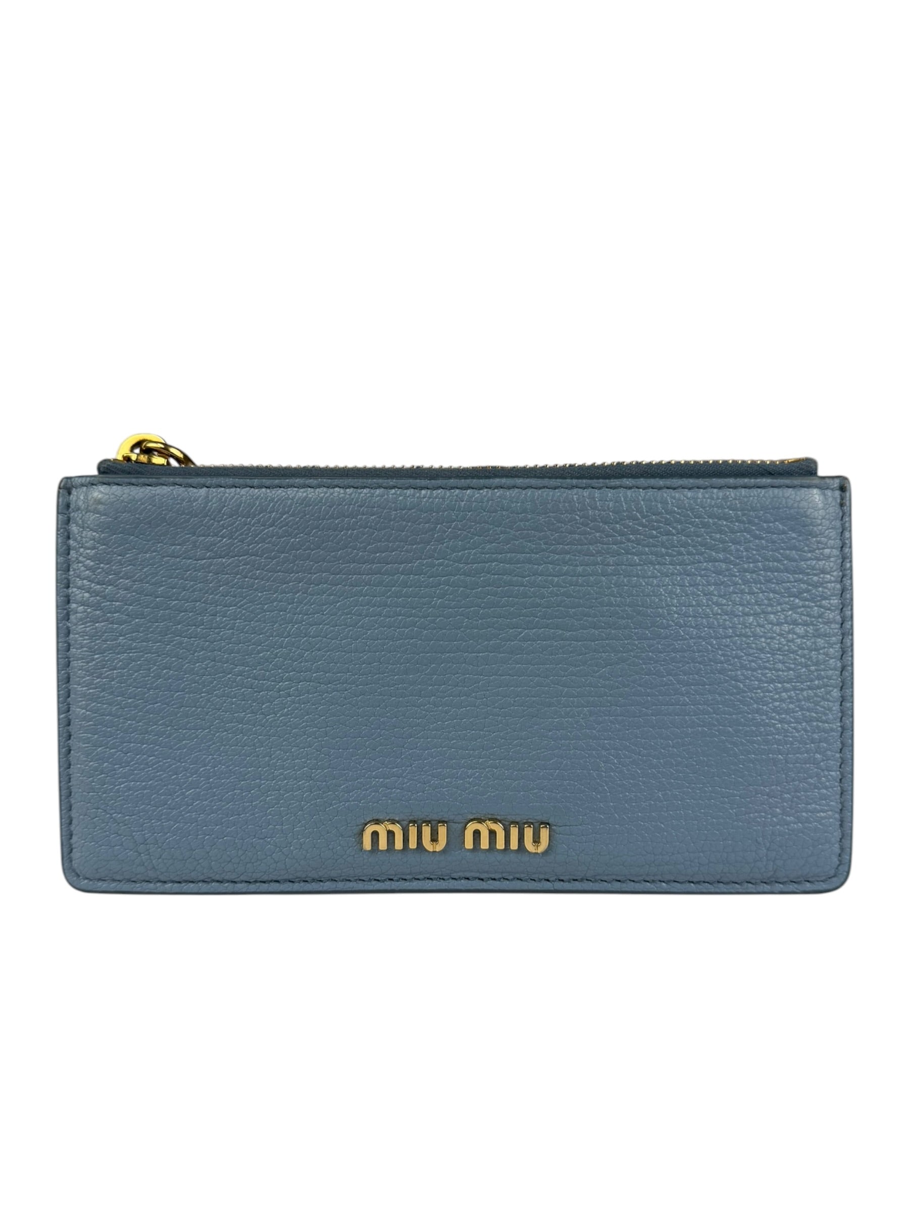 Miu Miu Vintage Blue Zip Cardholder