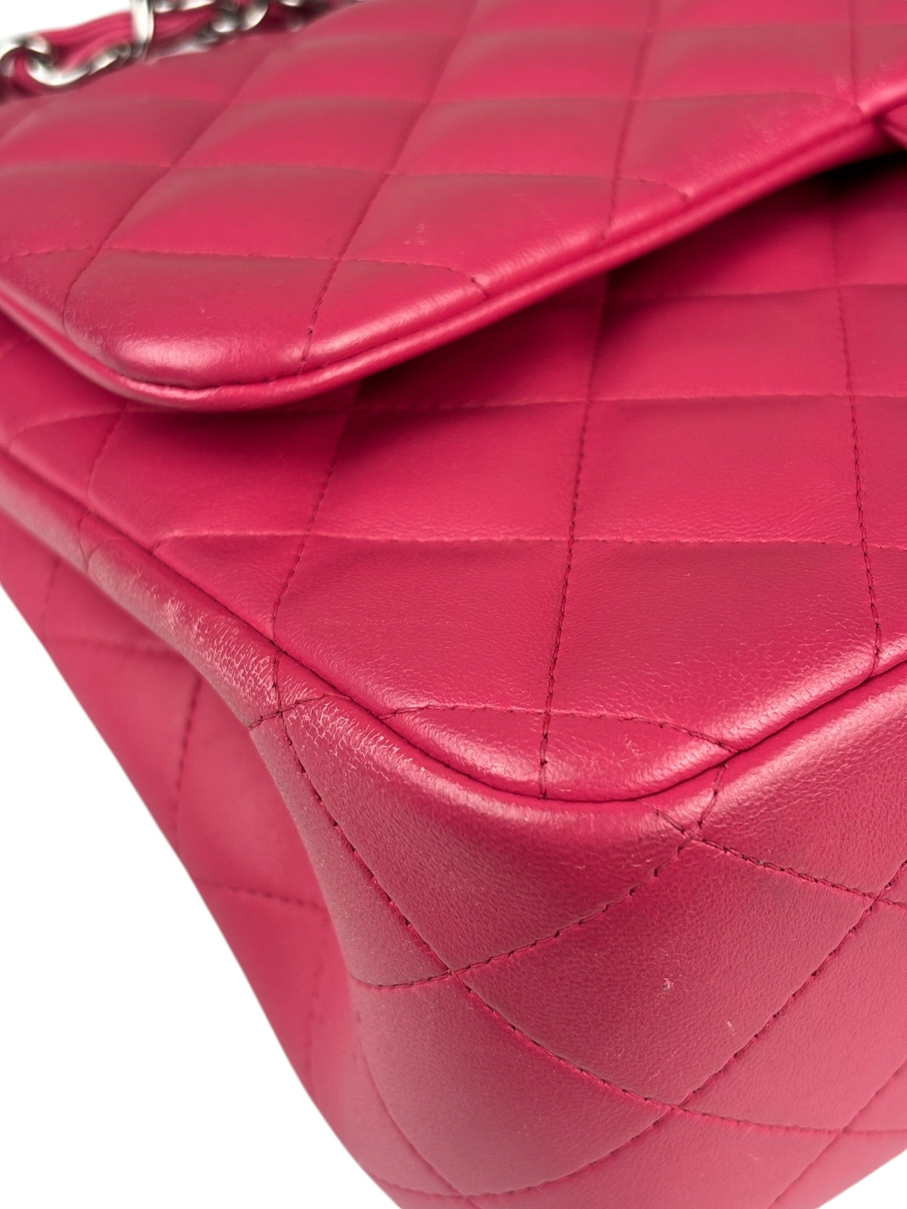 Chanel Pink Quilted Lambskin Jumbo Double Flap Bag 2014