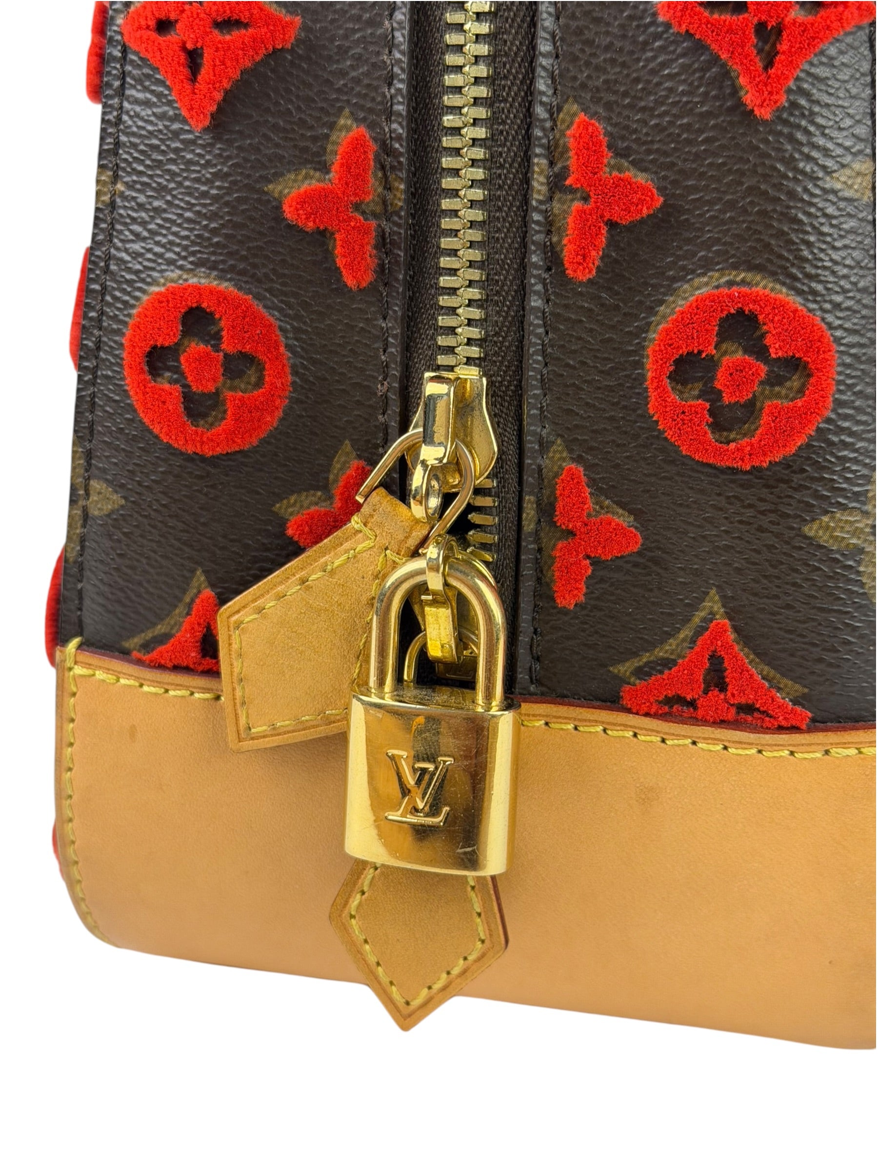 Louis Vuitton Limited Edition Deauville Cube Rosso Handbag Red