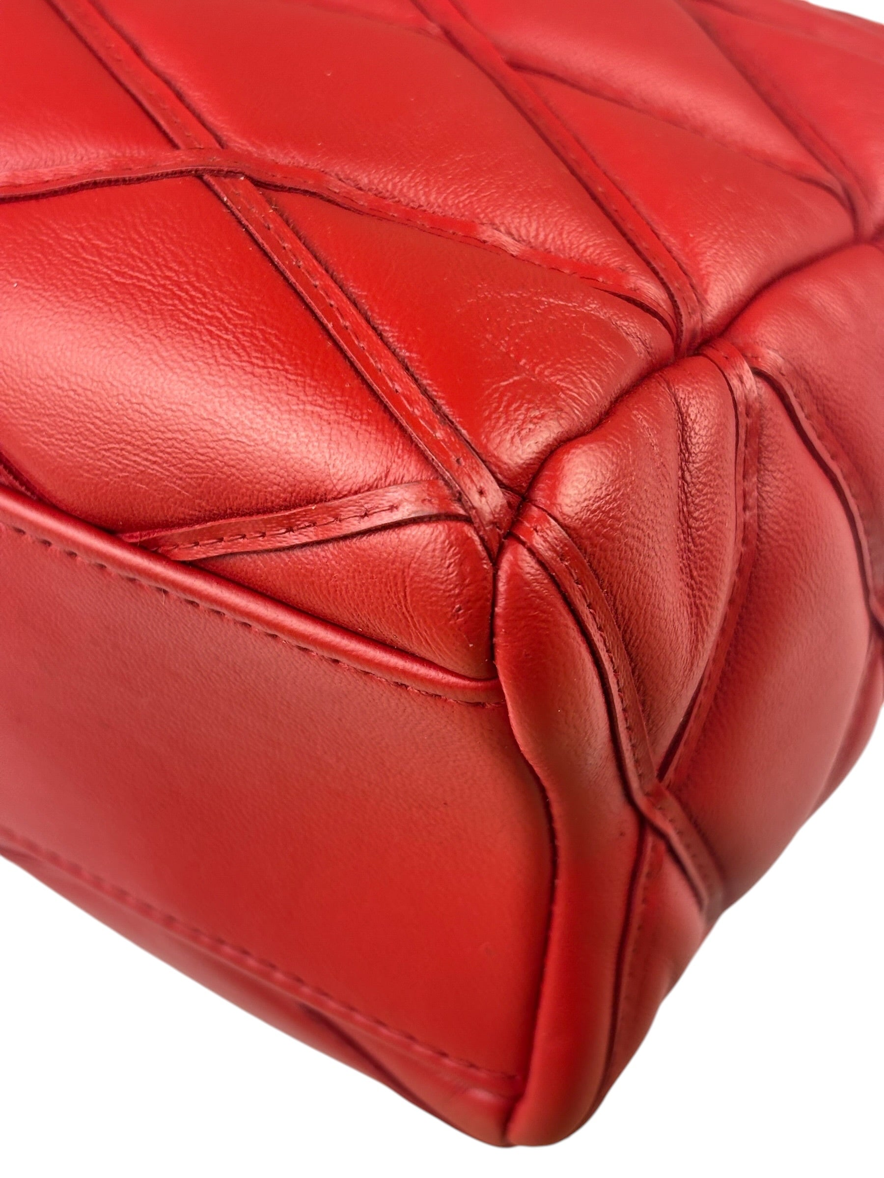Louis Vuitton Red Lambskin GO-14 Malletage Shoulder Bag