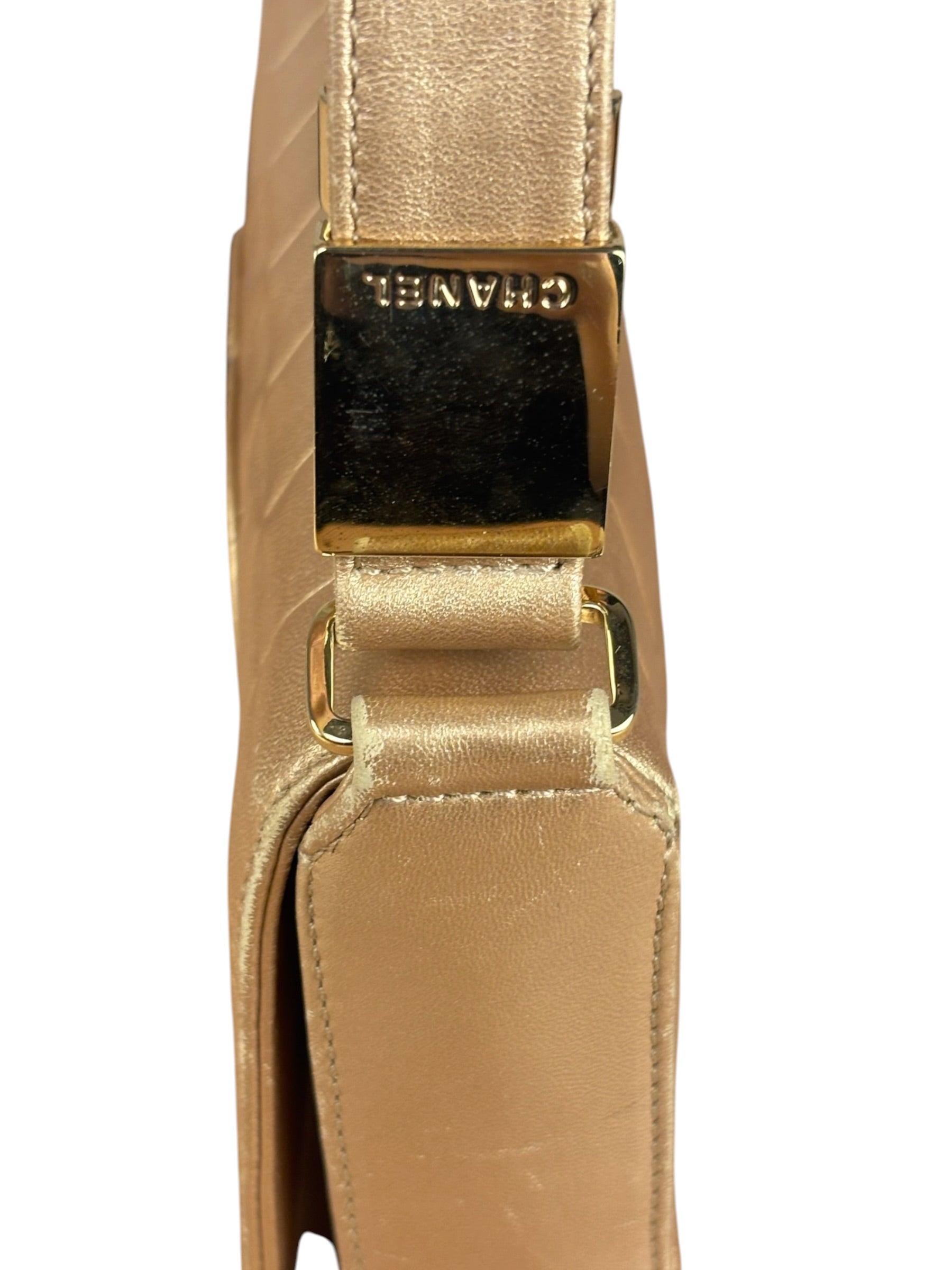 Chanel Gold Calfskin Chocolate Bar Shoulder Bag 2002