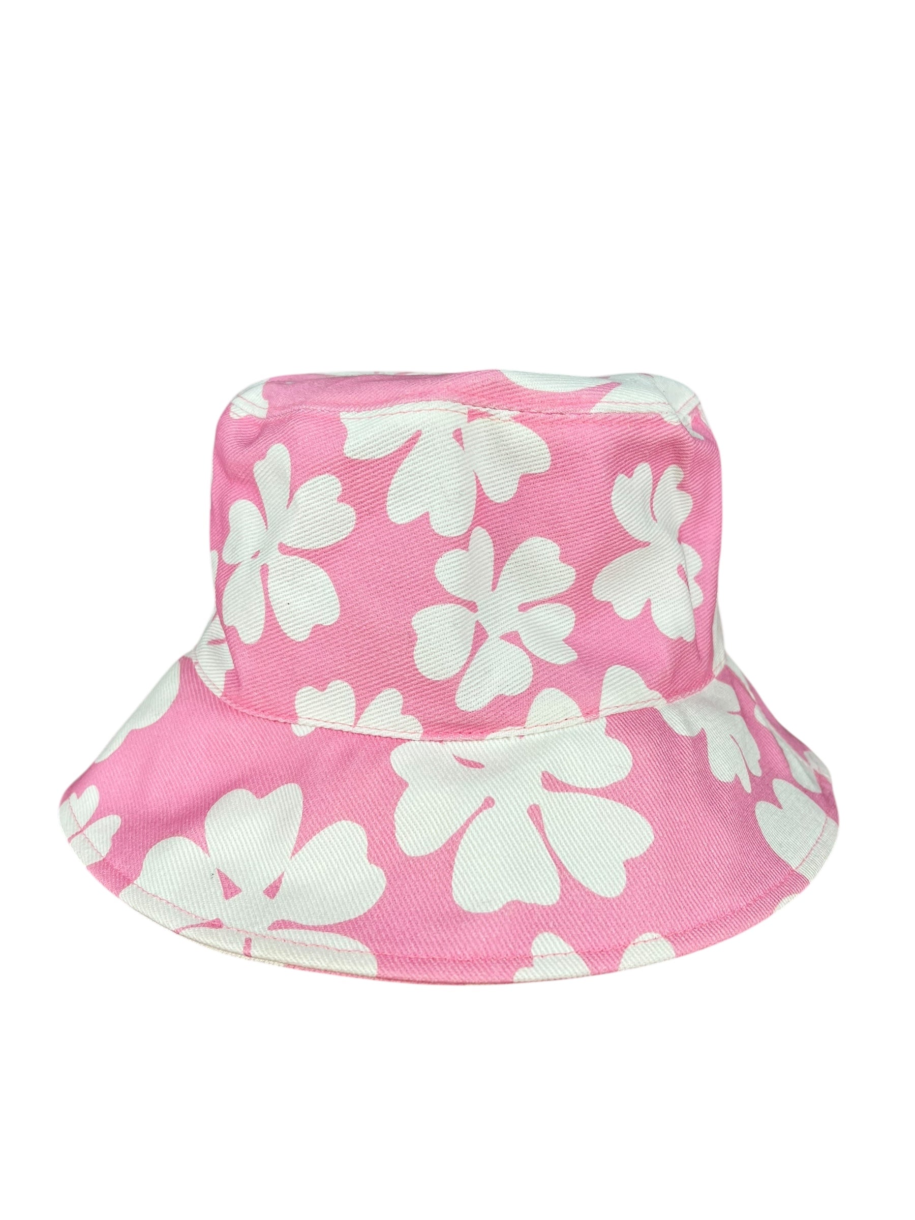 Miu Miu Pink Floral Canvas Bucket Hat