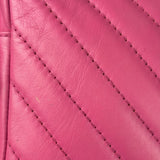 Chanel Pink Chevron Leather Promenade Chain Shoulder Bag 2018