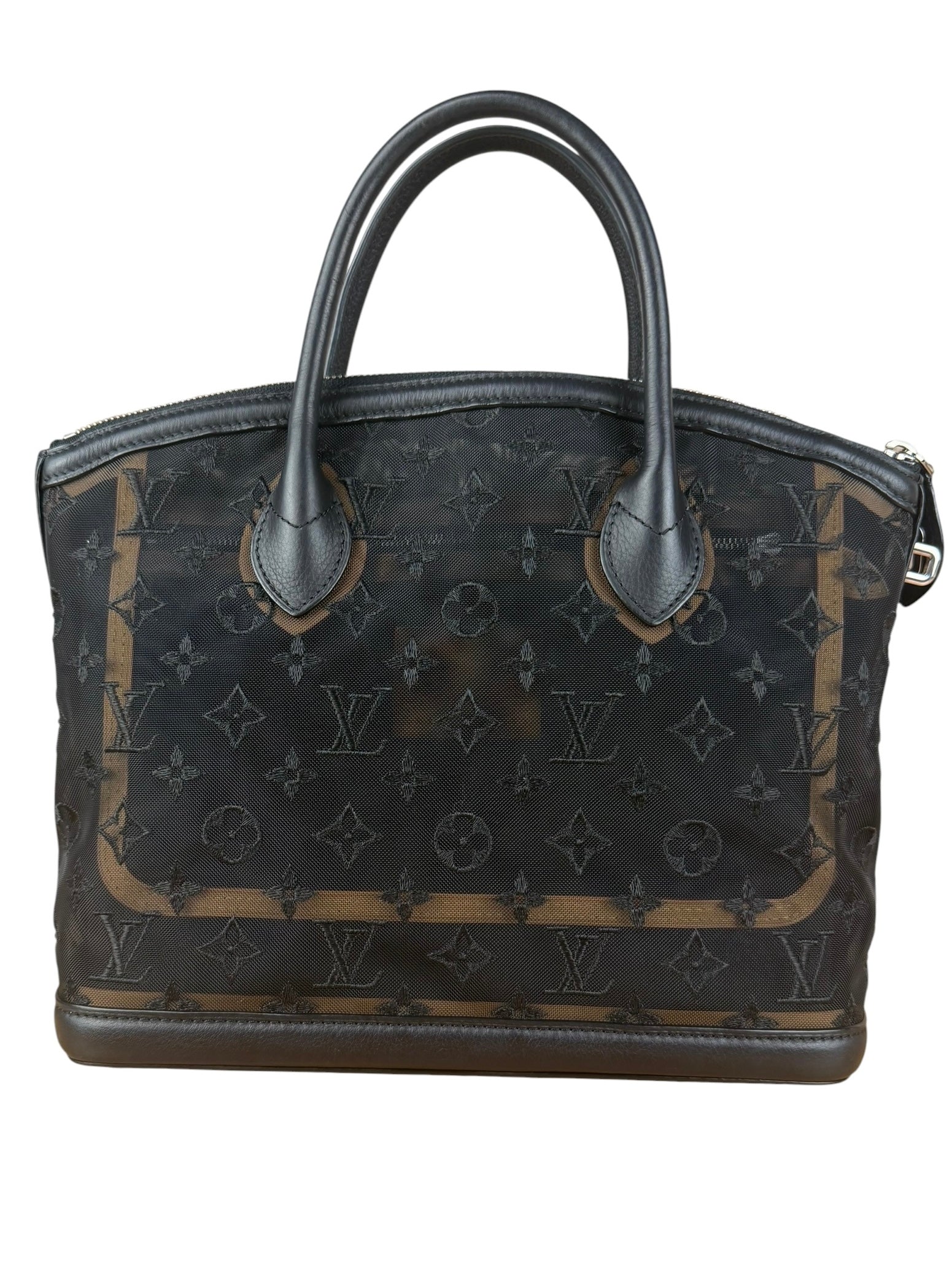 Louis Vuitton Limited Edition Black Monogram Transparence Lockit Hand Bag