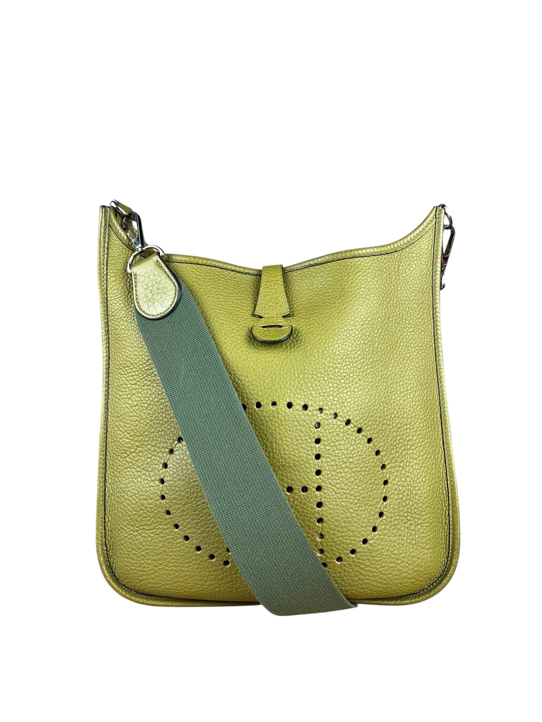Hermes Taurillon Clemence Evelyne Green