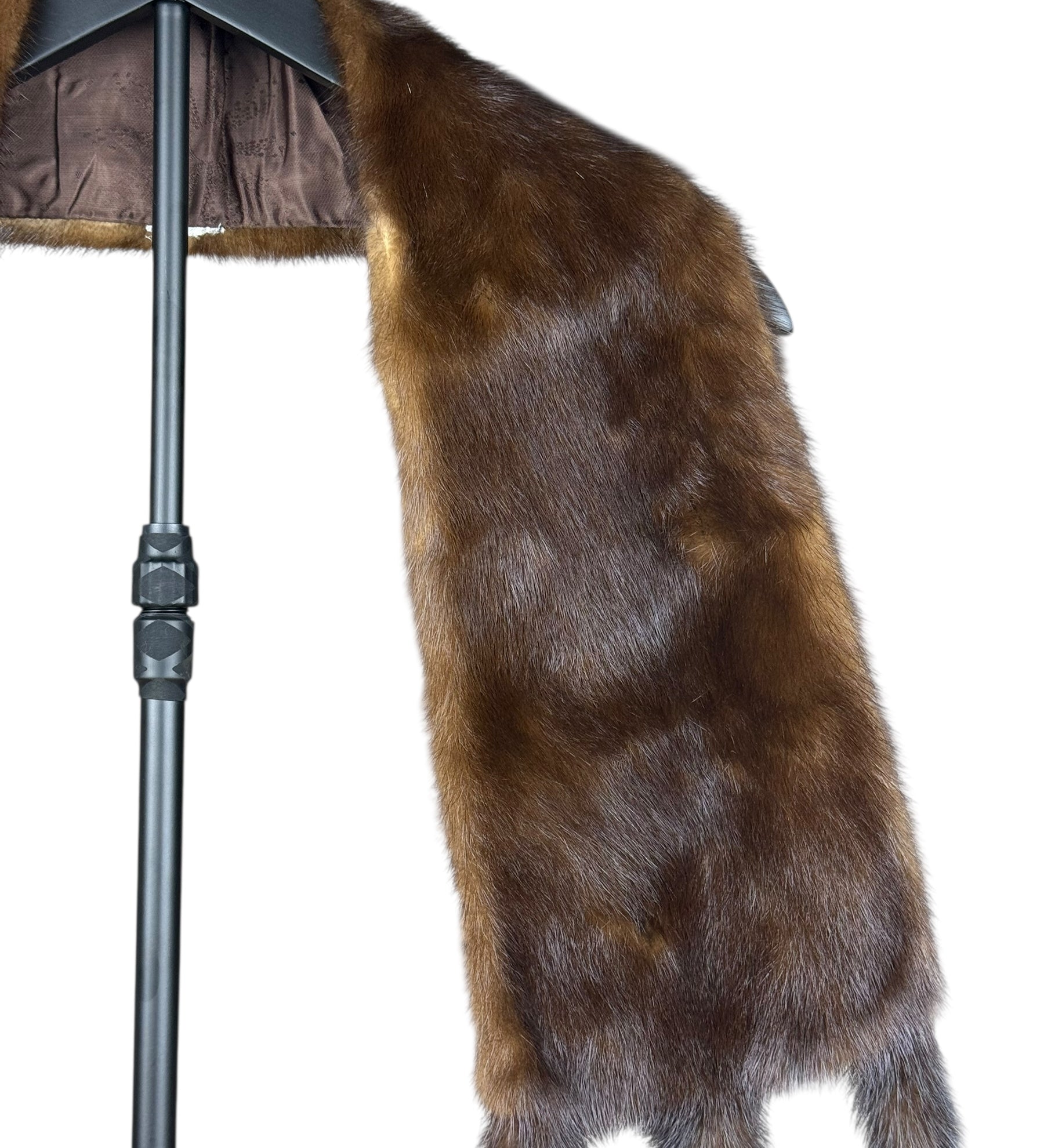 Vintage Brown Fur Tailed Shawl