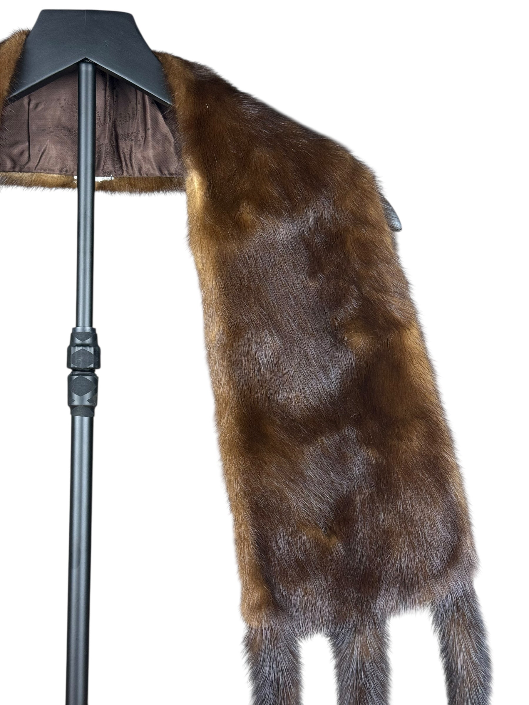 Vintage Brown Fur Tailed Shawl