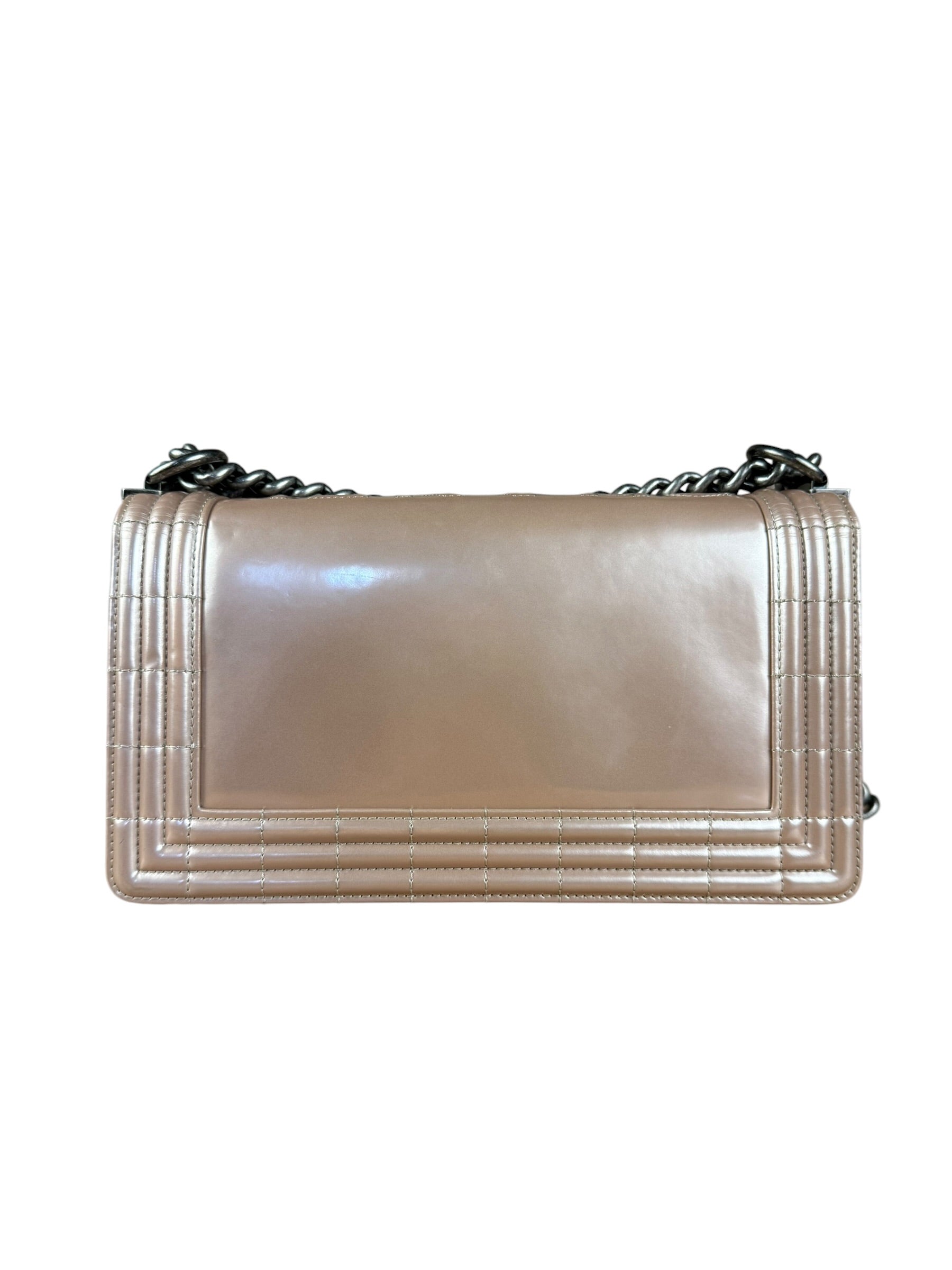 Chanel Pink Glazed Calfskin M Boy Bag 2012