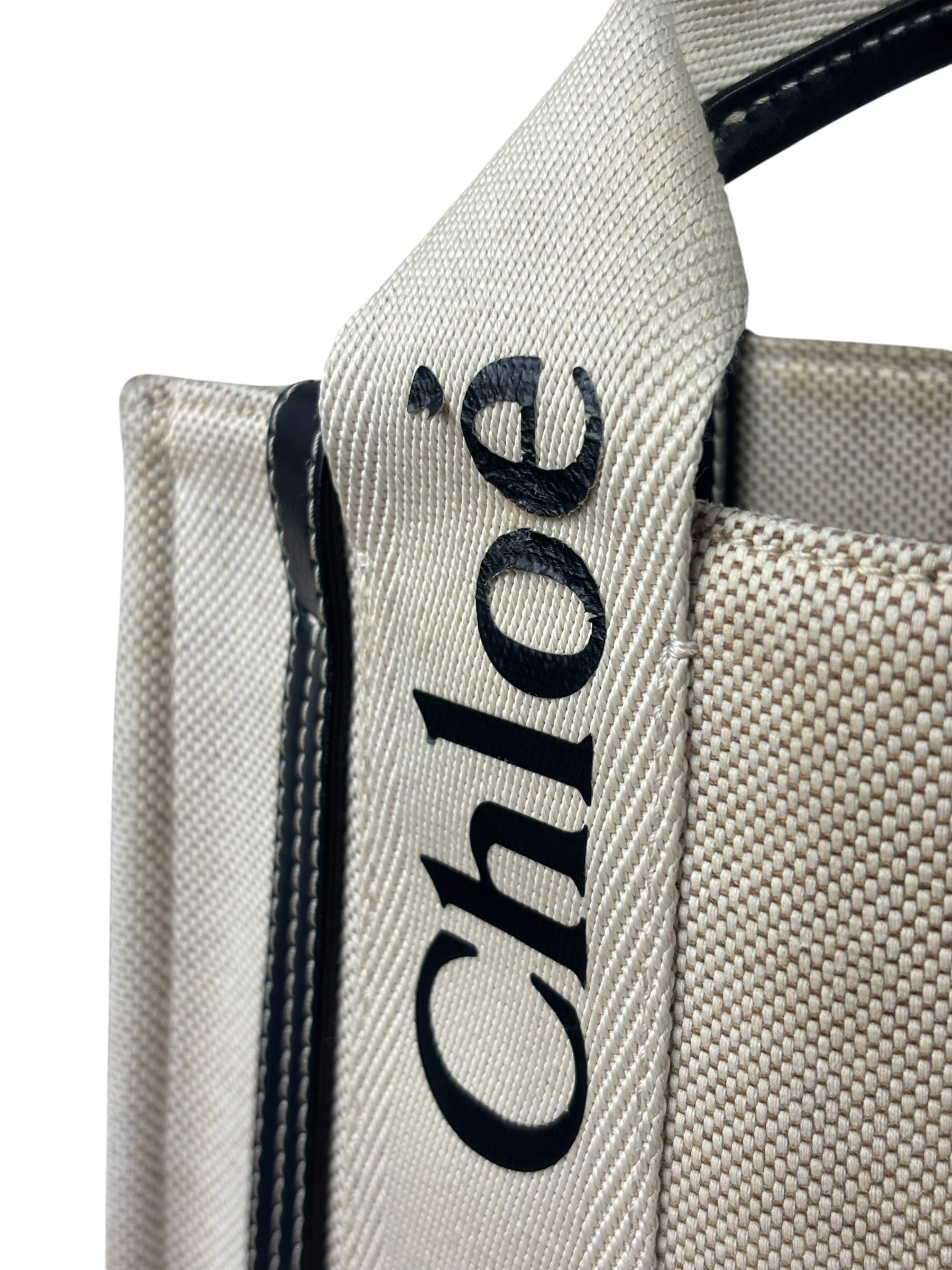 Chloe Grey/Black Leather Trim Tote