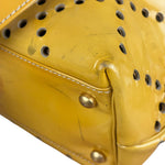 Chanel Vintage Yellow Patent Leather Perforated Tote Bag 1987