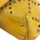 Chanel Vintage Yellow Patent Leather Perforated Tote Bag 1987