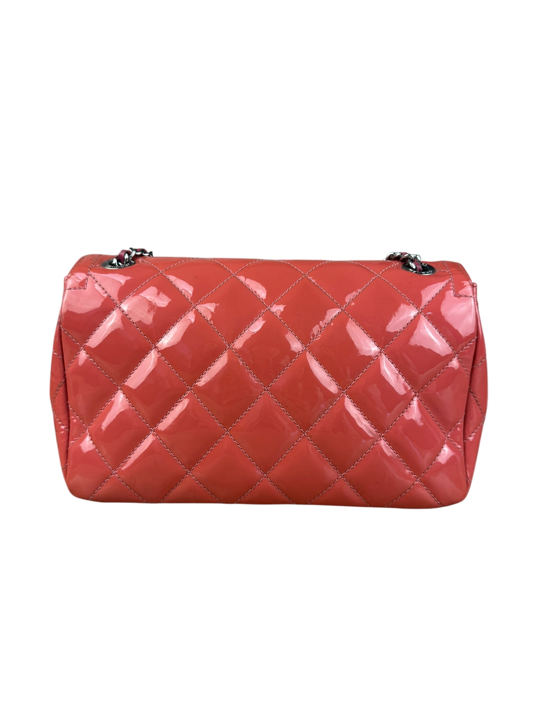 Chanel Pink Patent Quilted Small Coco Shine Flap Bag 2014