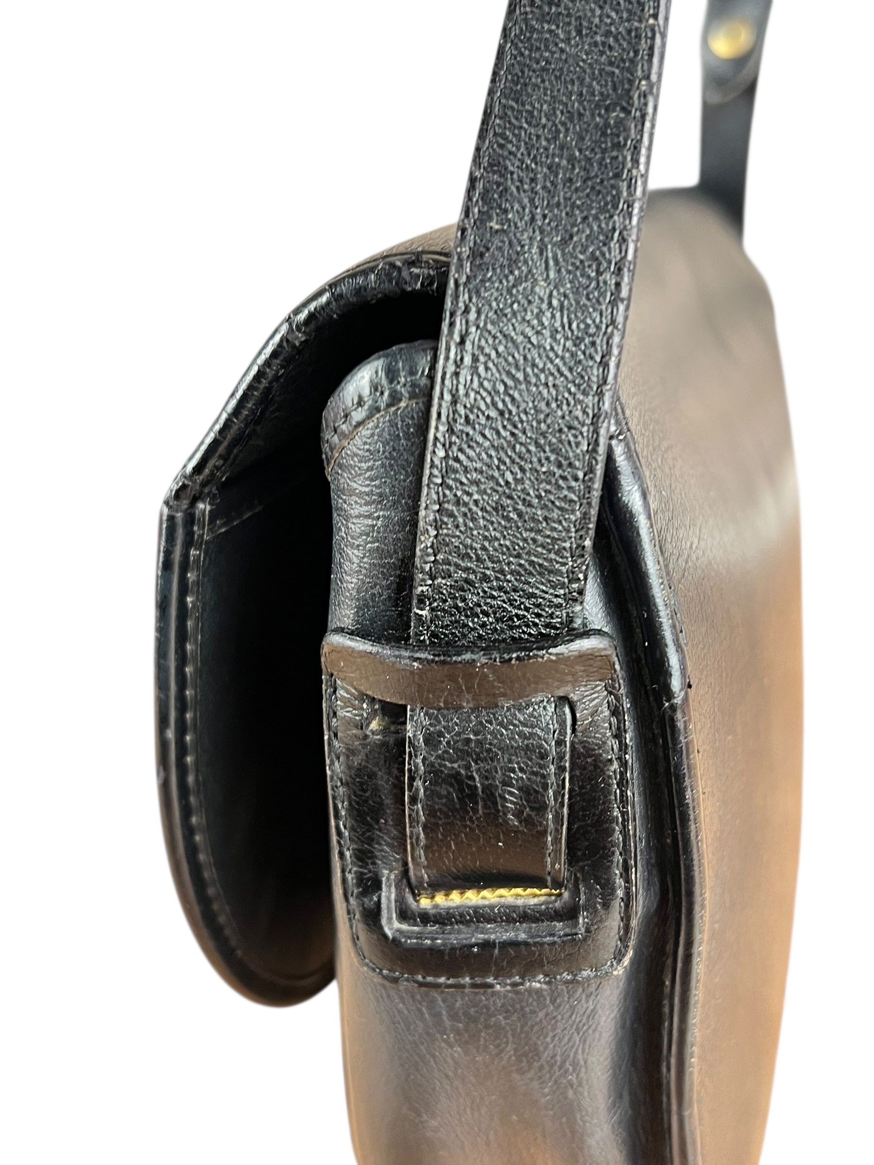 Dior Black Leather Vintage Flap Shoulder Bag