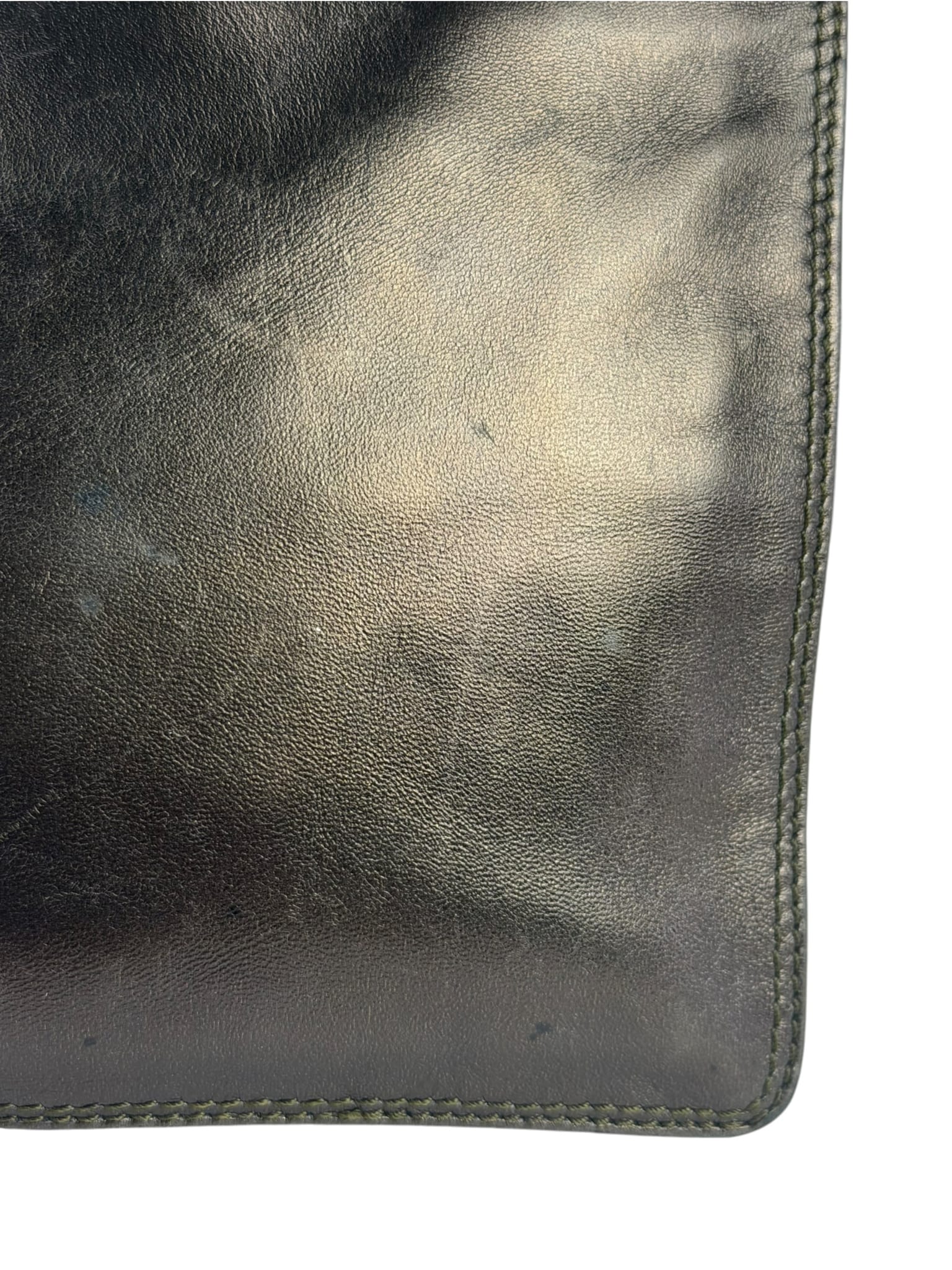 Chanel Vintage Metallic Bronze Lambskin Logo Messenger Bag 1997